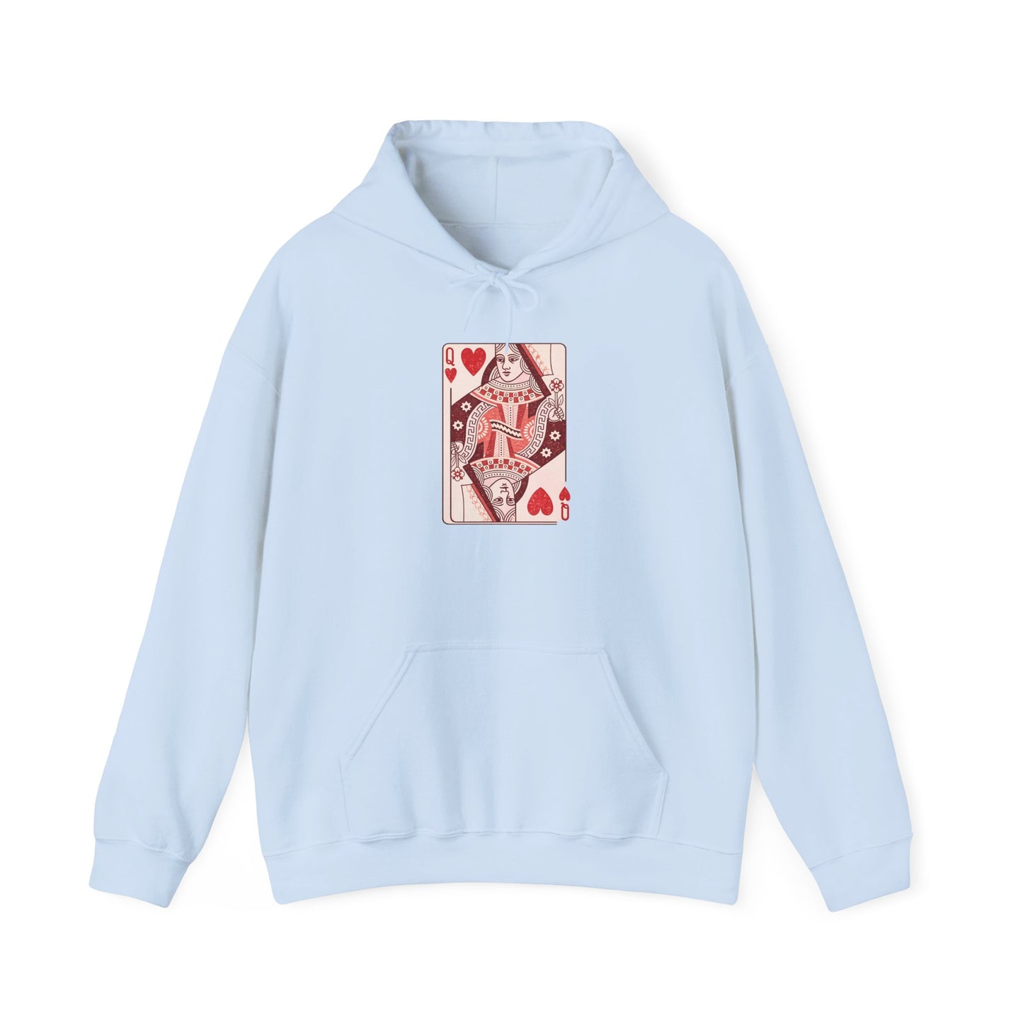 Queen of Hearts Hoodie – Vintage Playing Card Graphic Sweatshirt