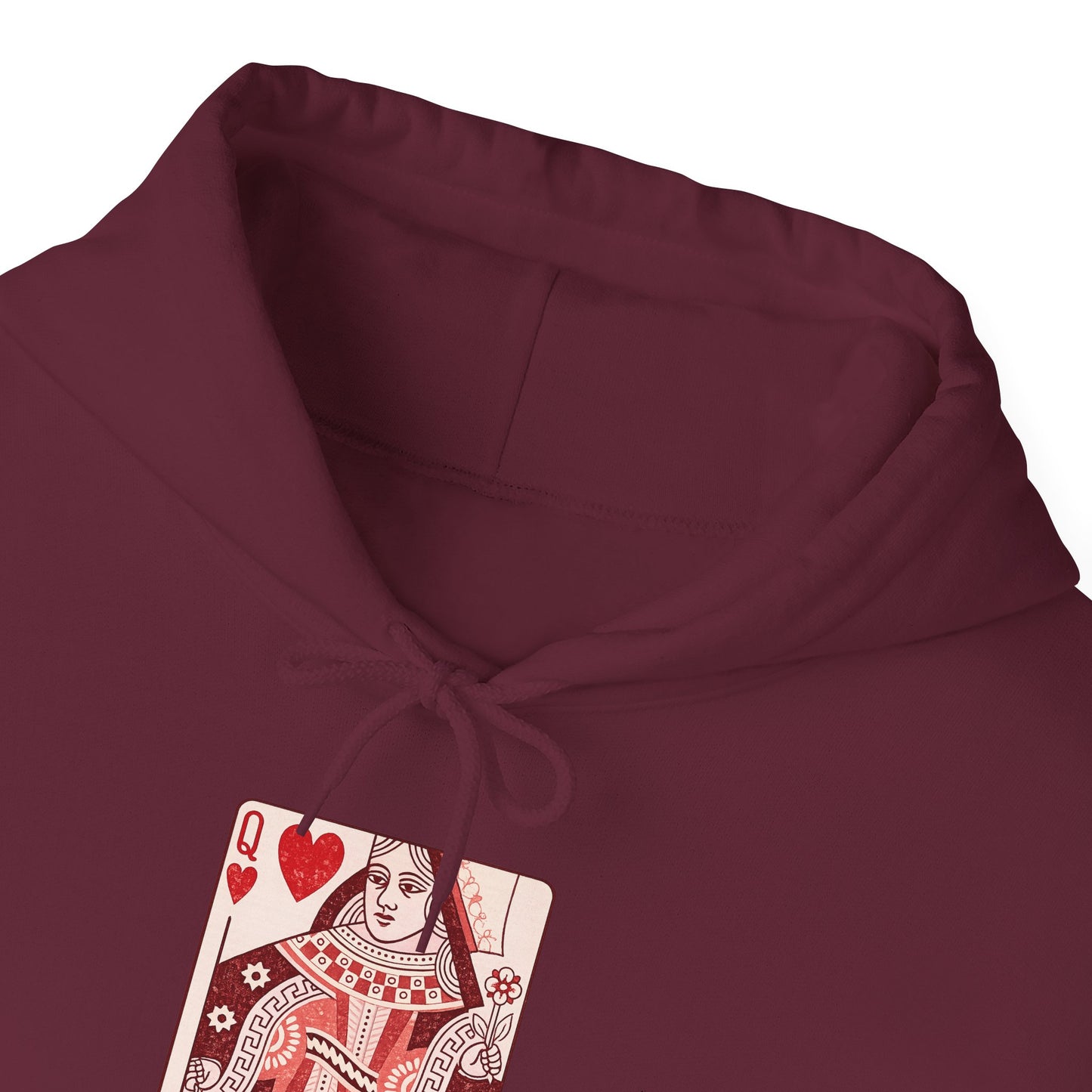 Queen of Hearts Hoodie – Vintage Playing Card Graphic Sweatshirt