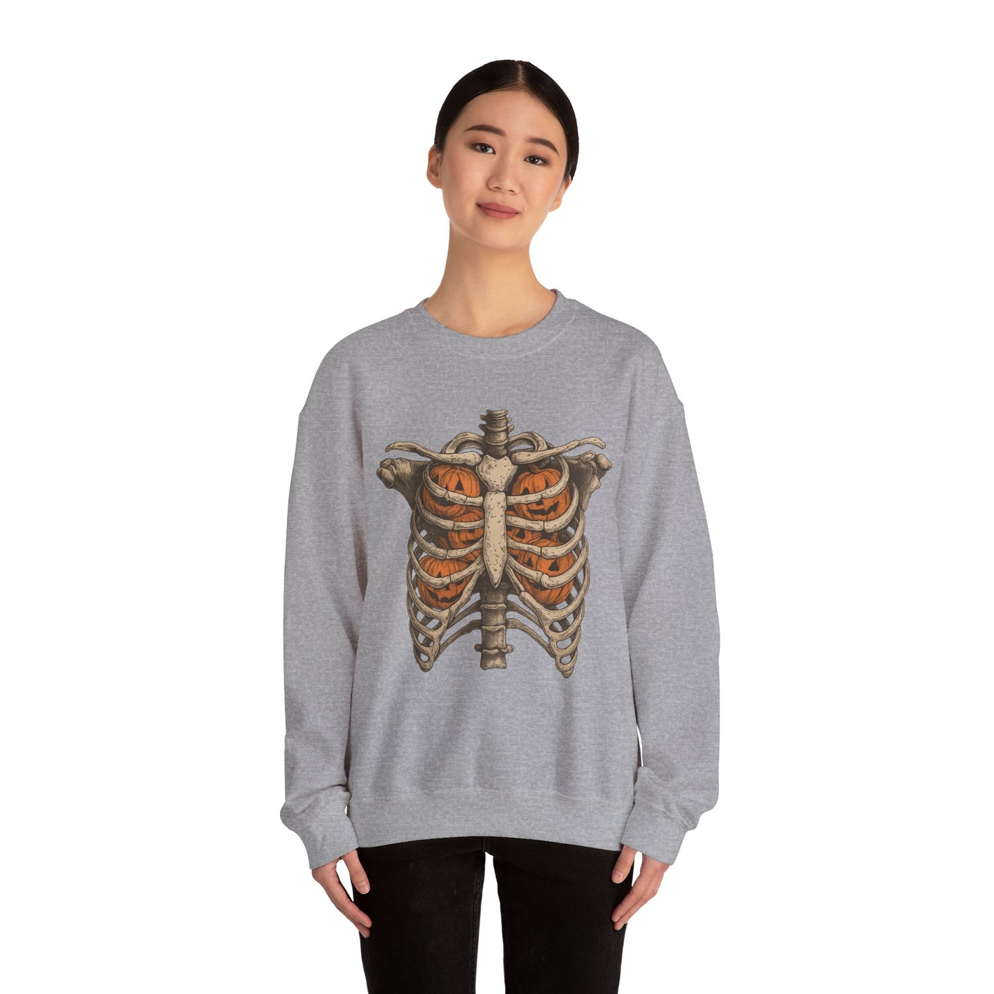 Halloween Skeleton Sweatshirt, Unisex Crewneck, Fall Fashion, Spooky Apparel, Gift for Halloween, Cozy Pullover