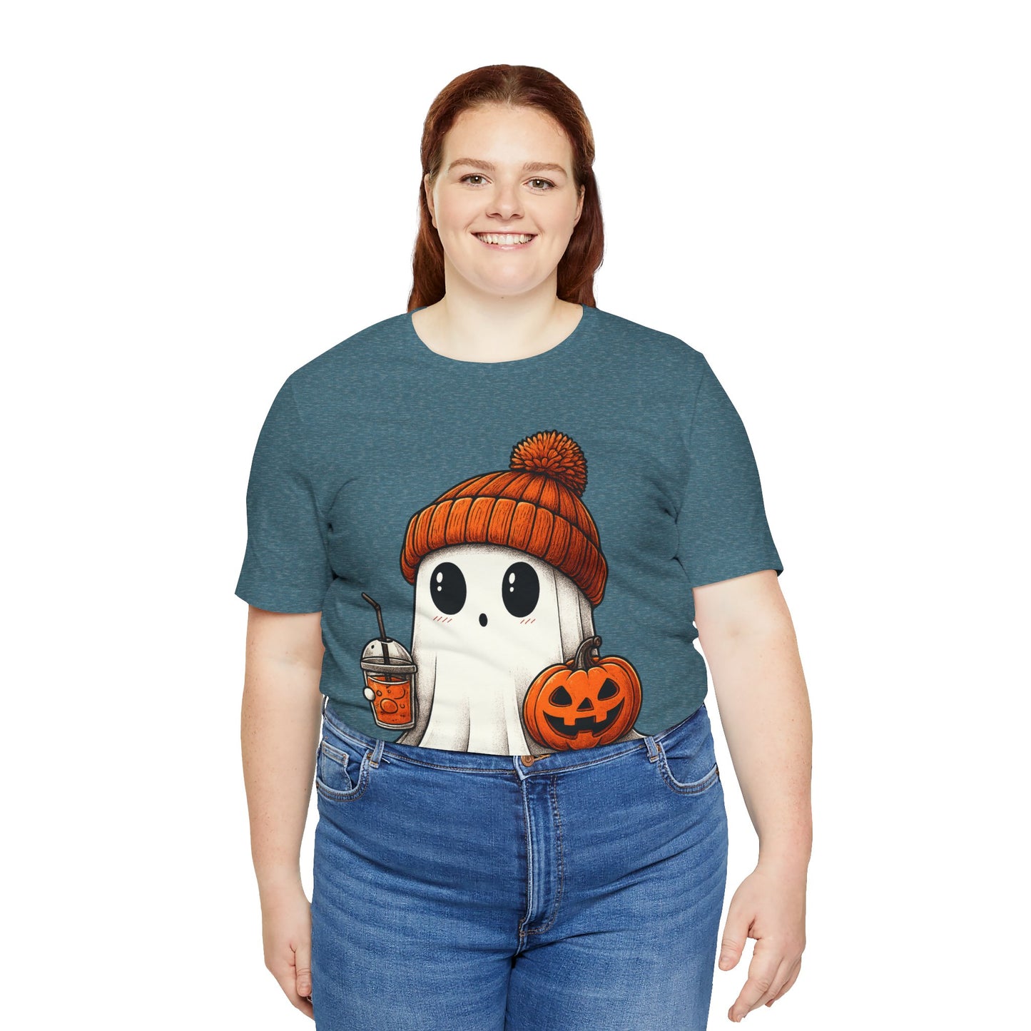Halloween Ghost Unisex Tee, Spooky Shirt, Fall Fashion, Cute Ghost Shirt, Halloween Costume, Trick or Treat T-Shirt