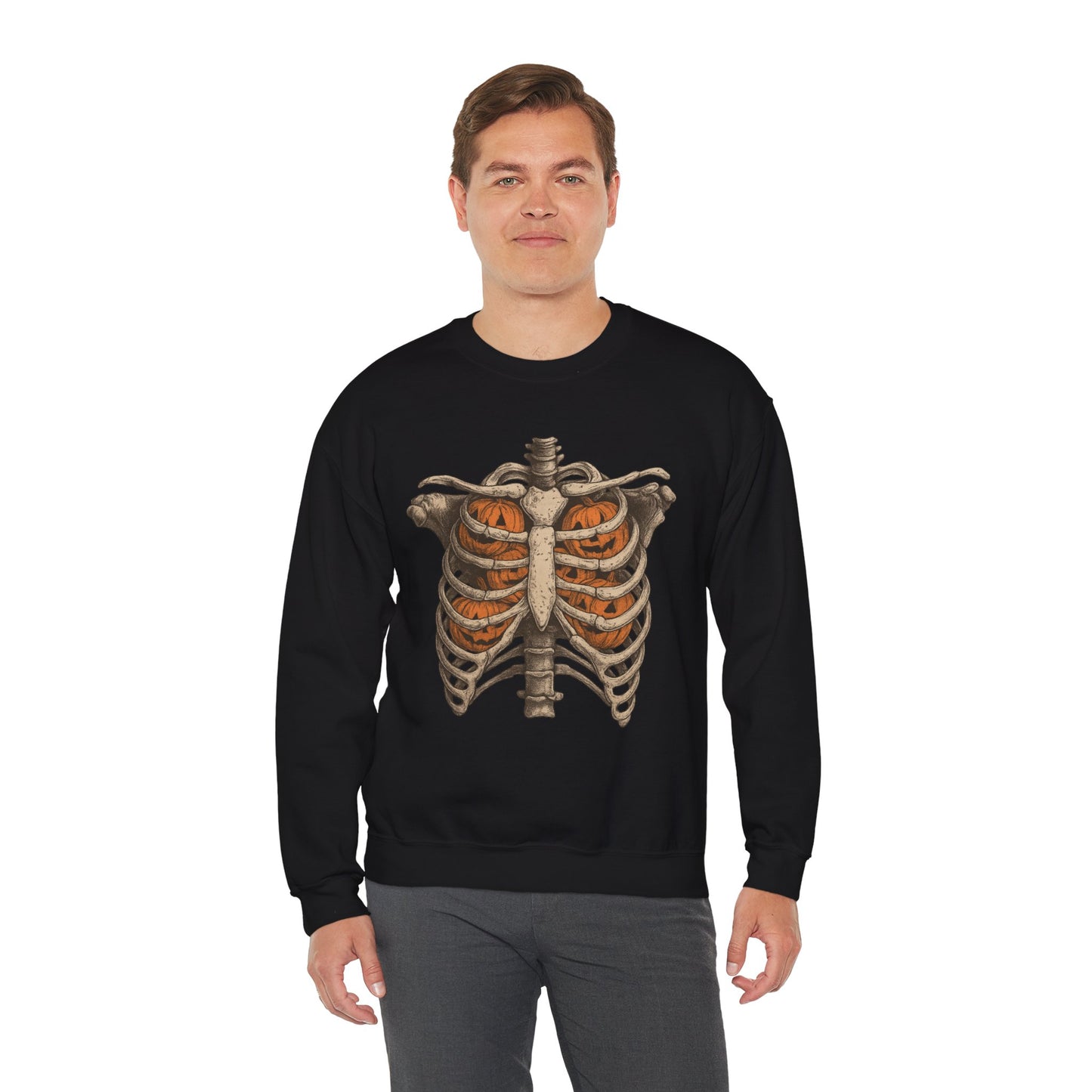 Halloween Skeleton Sweatshirt, Unisex Crewneck, Fall Fashion, Spooky Apparel, Gift for Halloween, Cozy Pullover