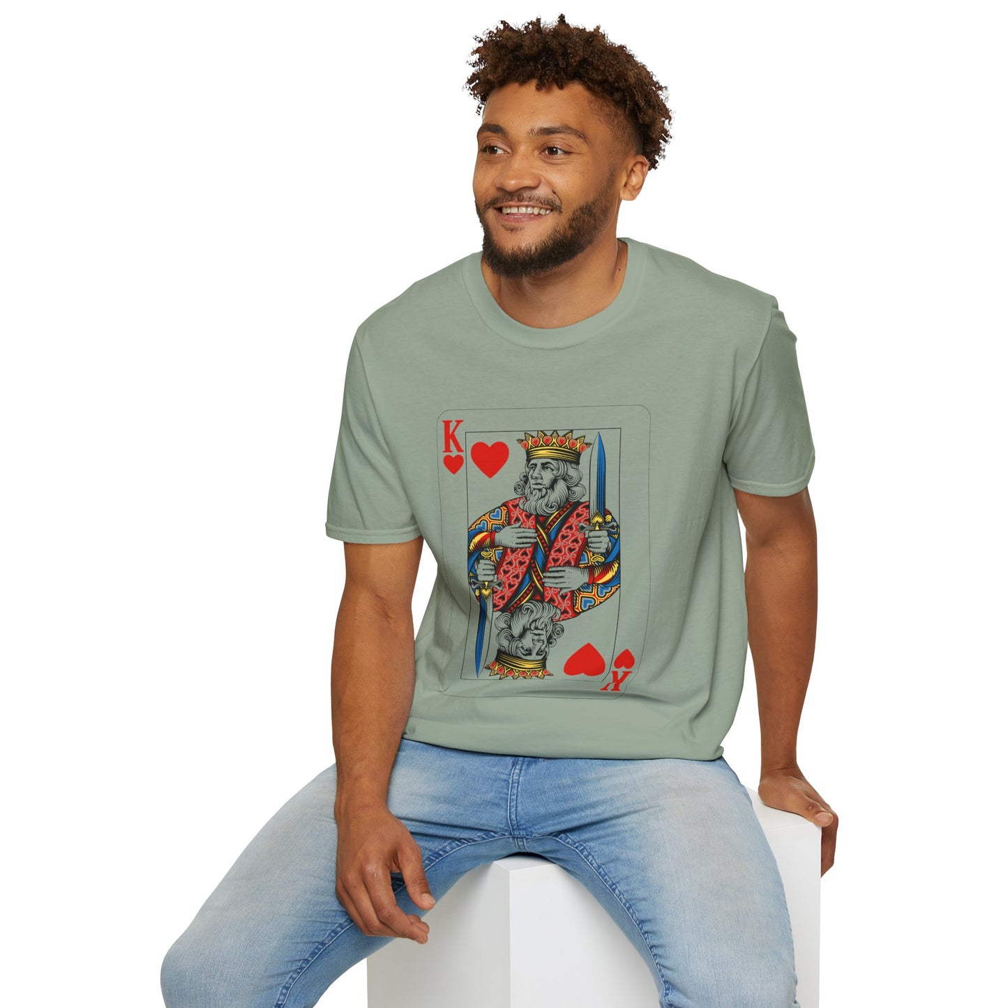 Valentines King of Hearts Unisex T-Shirt - Playful Card Design for Game Night