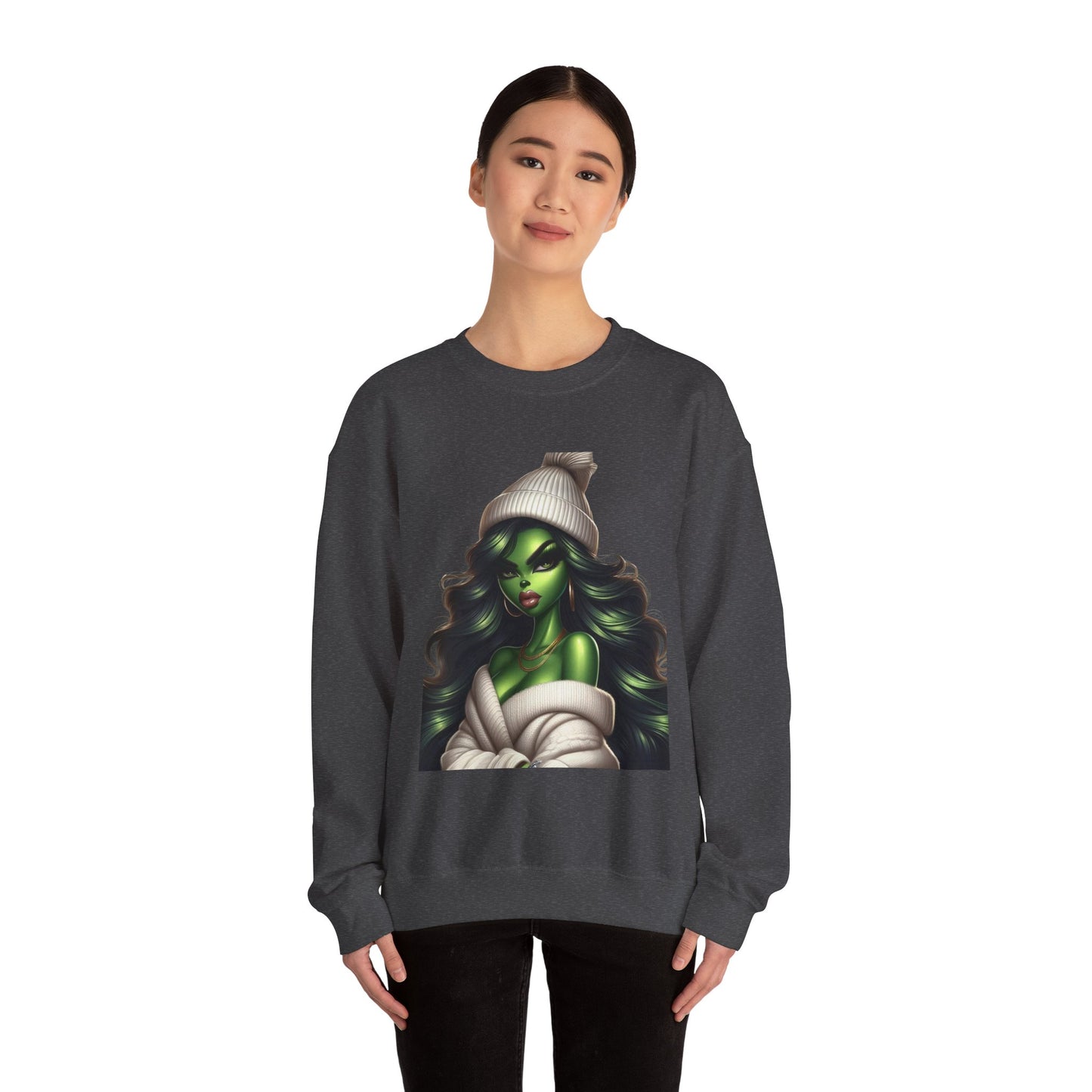 Green Witch Portrait Crewneck Sweatshirt