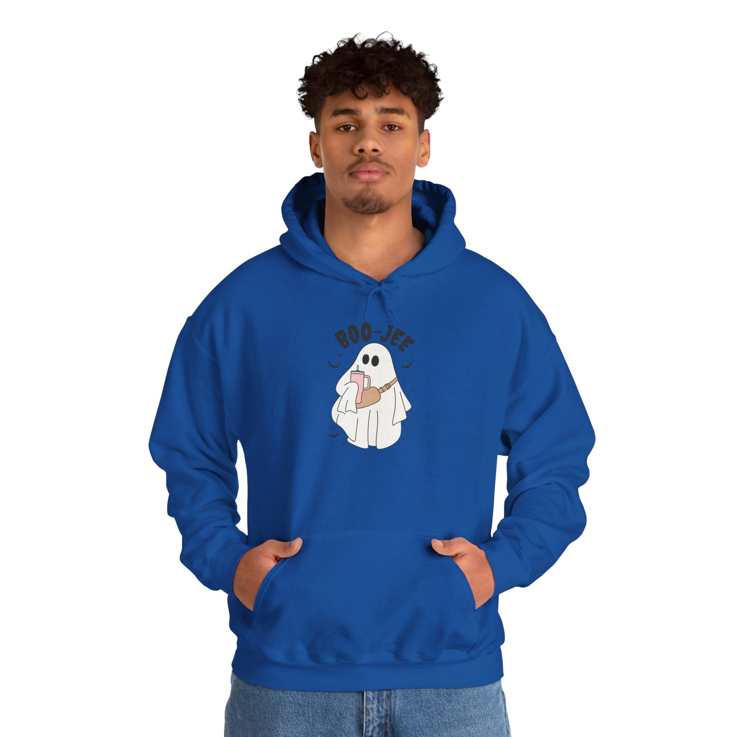 Boo-Jef Ghost Hoodie, Cute Halloween Sweatshirt, Unisex Fun Pullover, Cozy Fall Apparel, Comfy Gift for Ghost Lovers