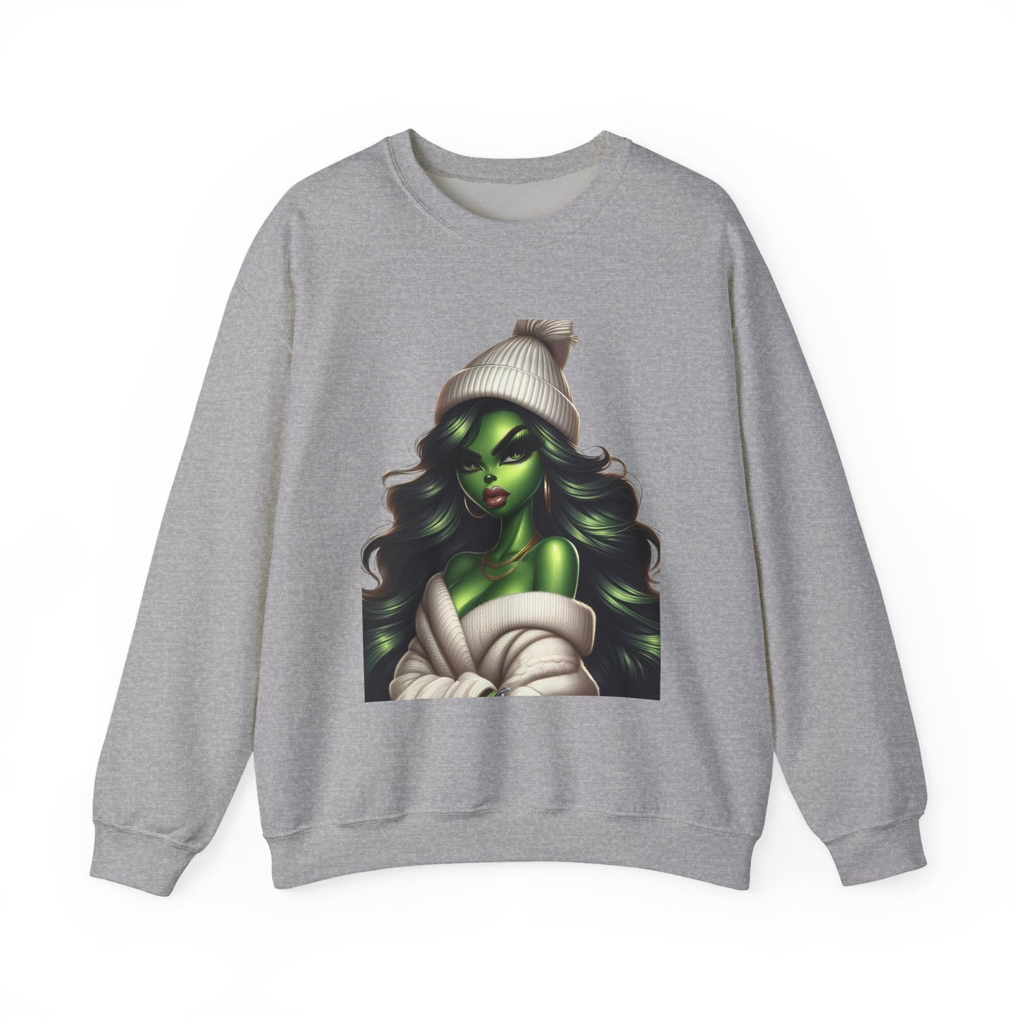 Green Witch Portrait Crewneck Sweatshirt