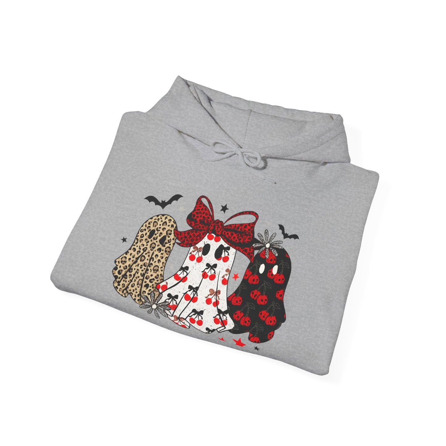Cute Graphic Hooded Sweatshirt for Women, Cozy Casual Wear, Perfect for Halloween, Bat and Pumpkin Design, Fall Fashion