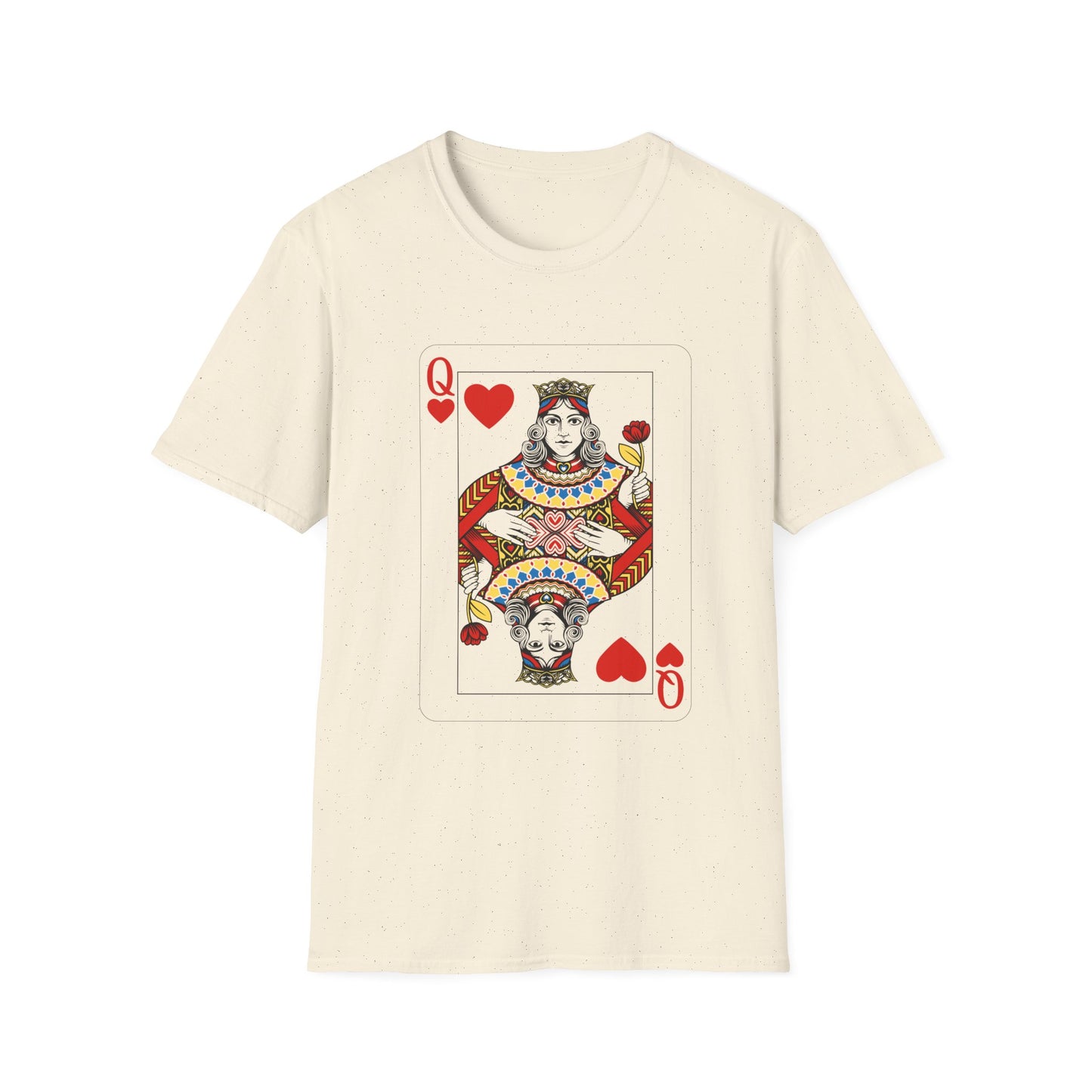 Valentines Queen of Hearts Unisex Softstyle T-Shirt - Card Inspired Design