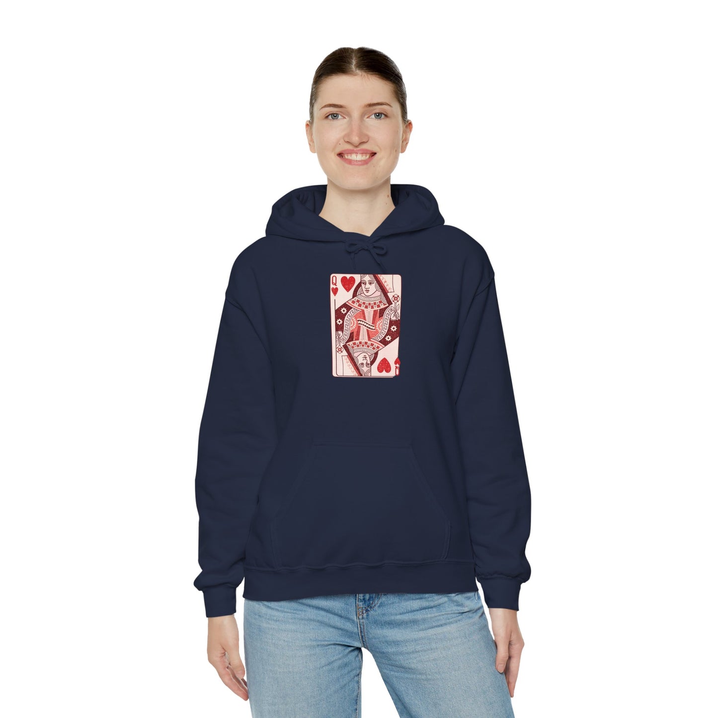Queen of Hearts Hoodie – Vintage Playing Card Graphic Sweatshirt