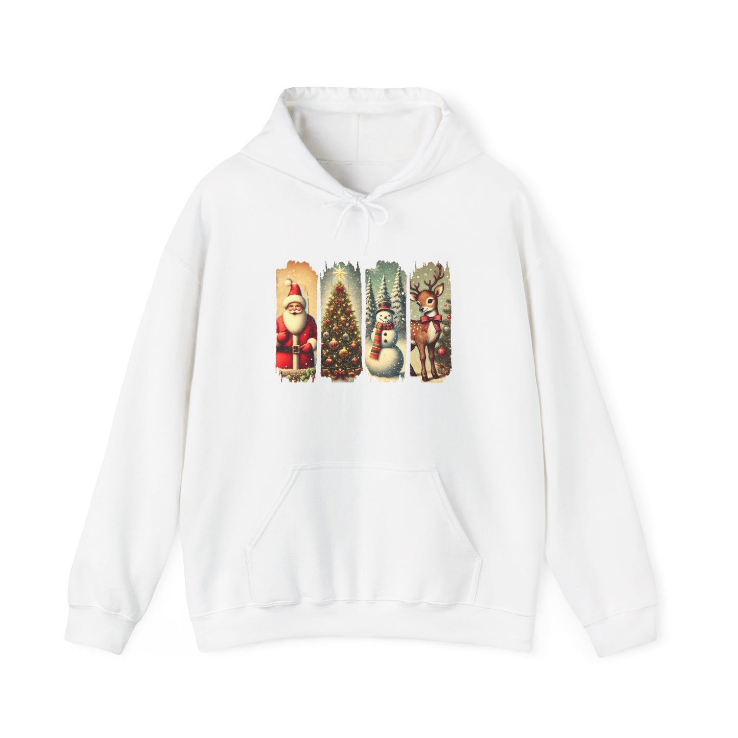 Cozy Christmas Sweatshirt with Vintage Holiday Designs, Unisex Hoodie for Winter, Christmas Gift, Holiday Wear, Festive Apparel