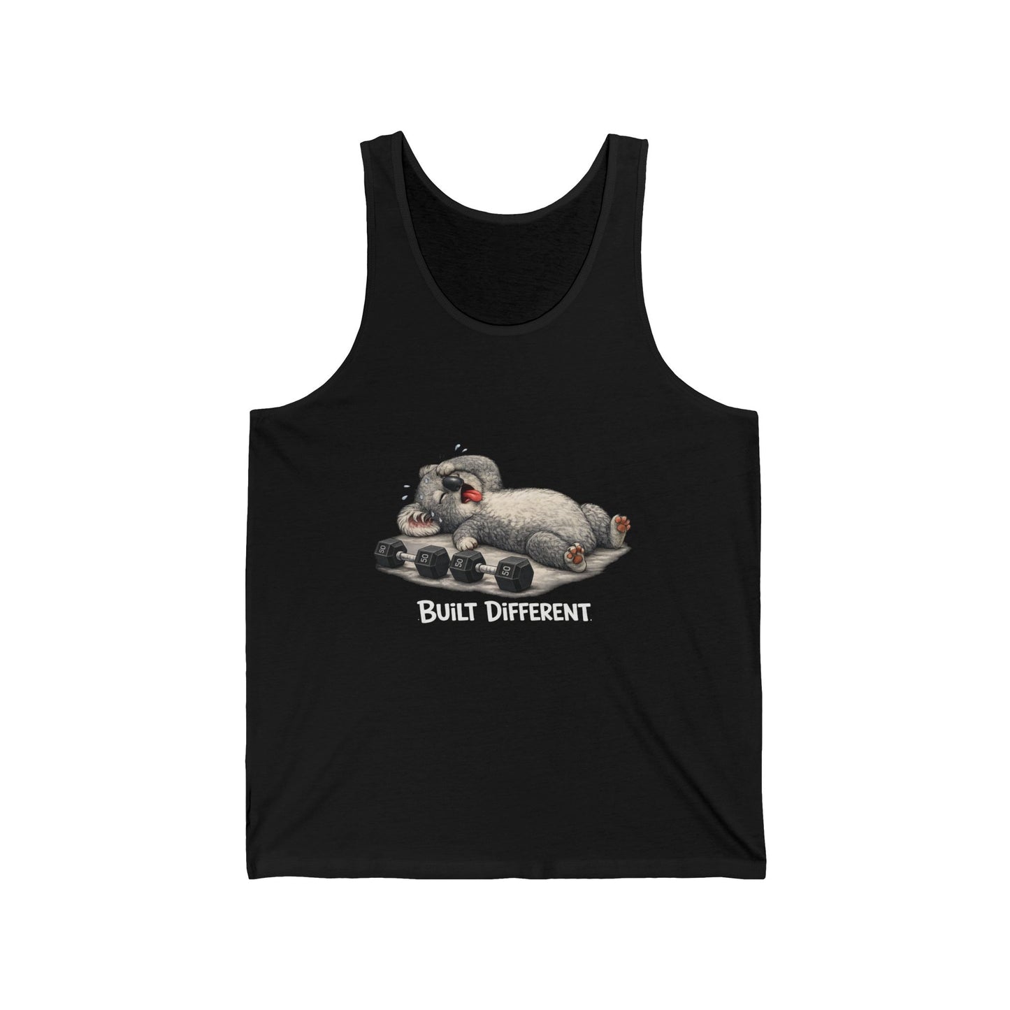 Built Different Tank Top — Funny Sleeping Bulldog Graphic Tank