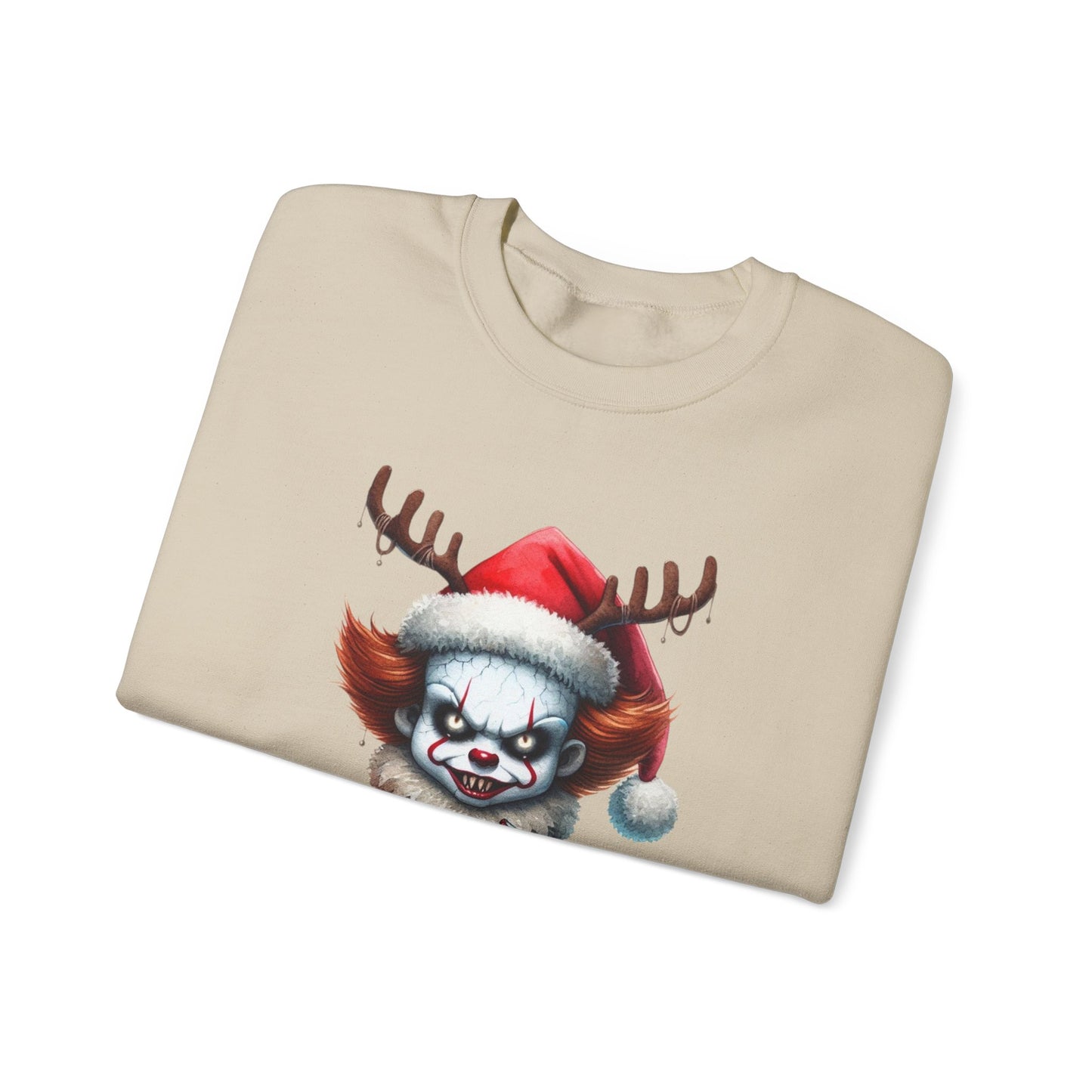 Creepy Clown Reindeer Christmas Sweatshirt