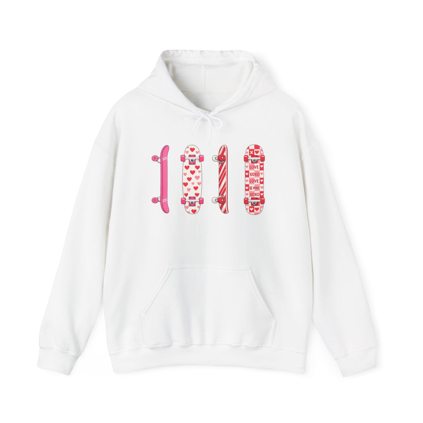 Valentine Skateboard Graphic Hoodie — Pink Heart Skate Decks