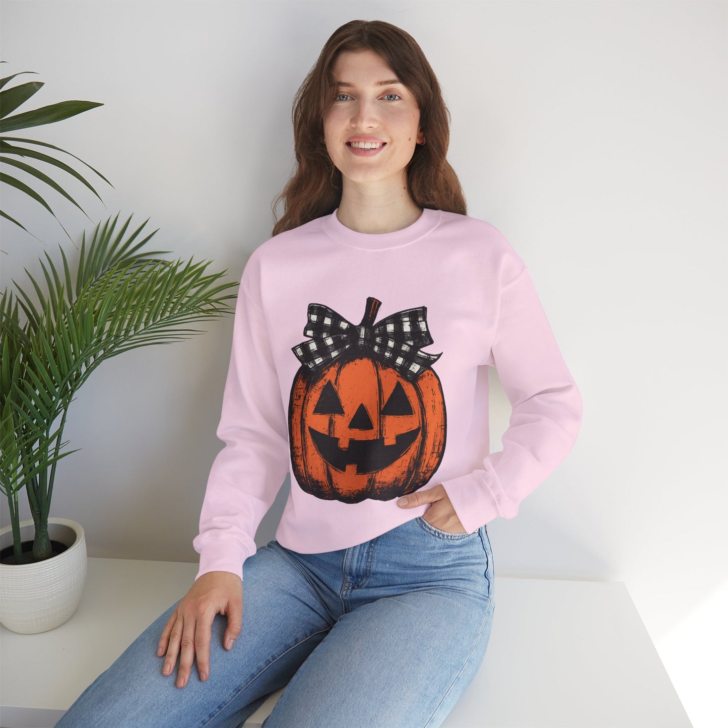 Autumn Pumpkin Crewneck Sweatshirt, Fall Fashion, Halloween Sweatshirt, Cozy Sweater, Pumpkin Patch Outfit, Unisex Clothing
