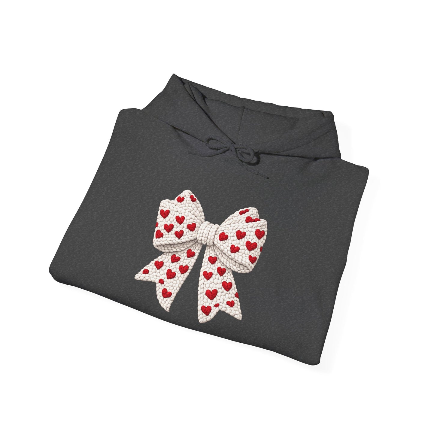 Valentine Heart Bow Hoodie — Cute Red Heart Ribbon Pullover