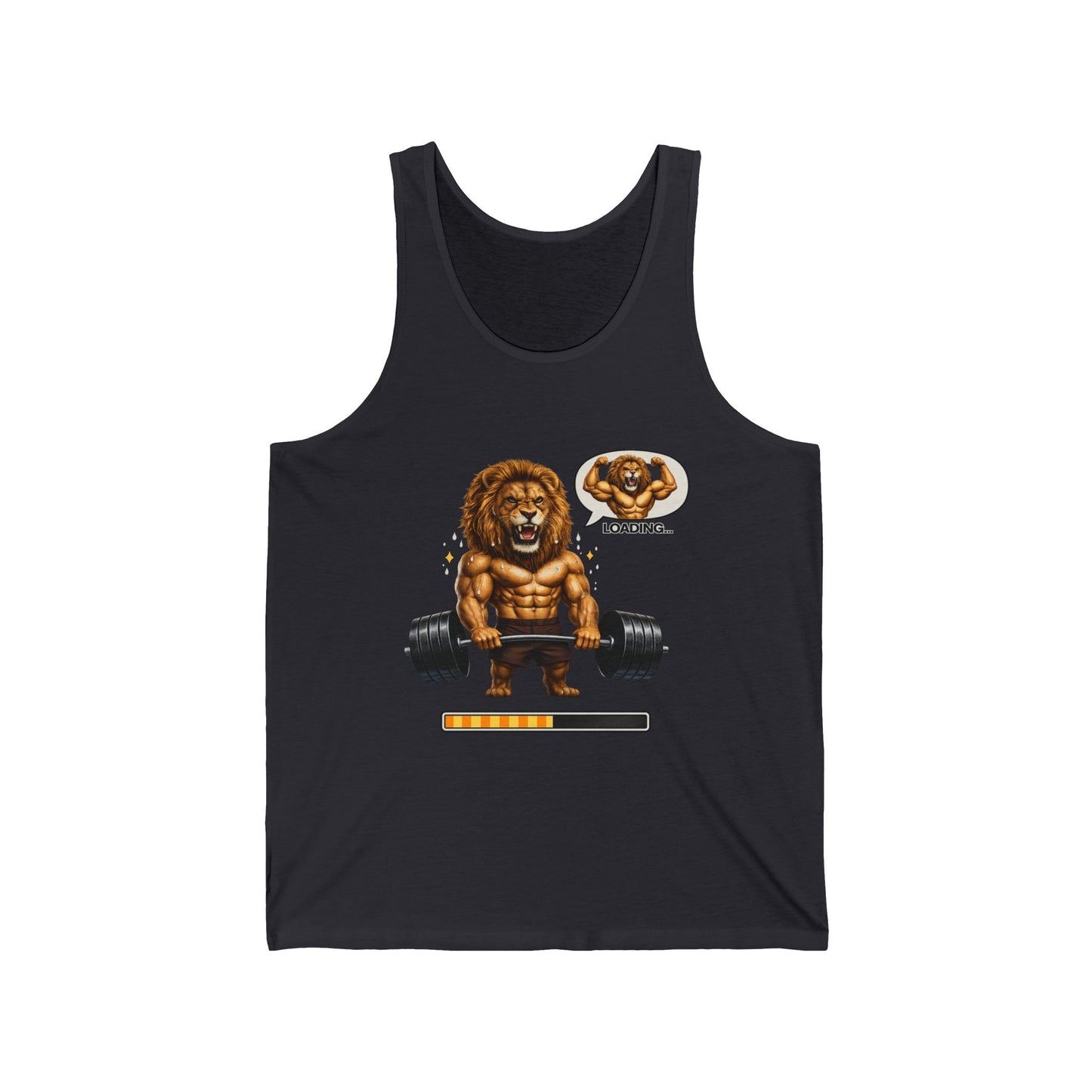 Lionweightlifting Tank Top — Funny 'Loading...' Gym Tank for Weightlifters & Fitness Lovers