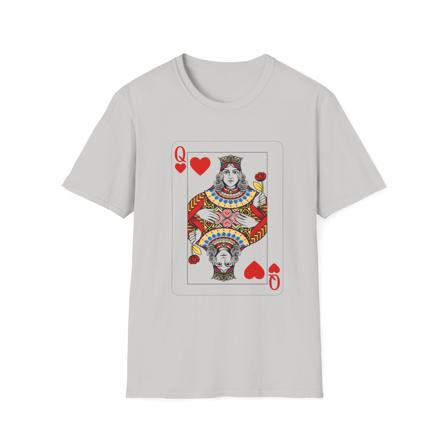 Valentines Queen of Hearts Unisex Softstyle T-Shirt - Card Inspired Design