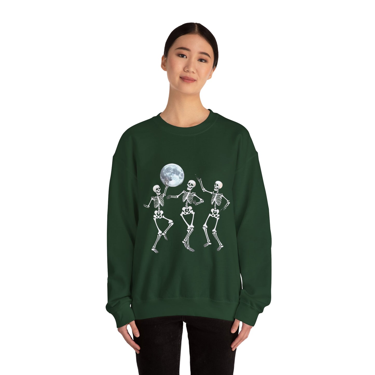 Spooky Dance Crewneck Sweatshirt - Halloween Oddities, Unisex Sweatshirt, Festive Apparel, Skeleton Design, Cozy Style