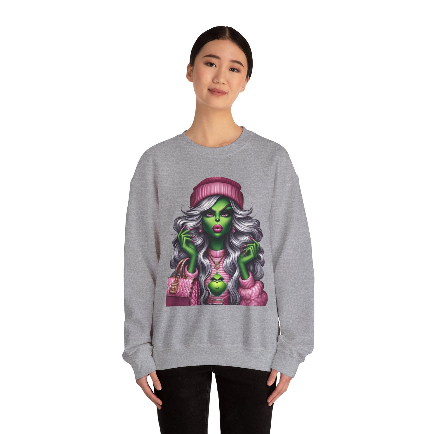 Witchy Glam Crewneck Sweatshirt – Green Glamour Girl Design