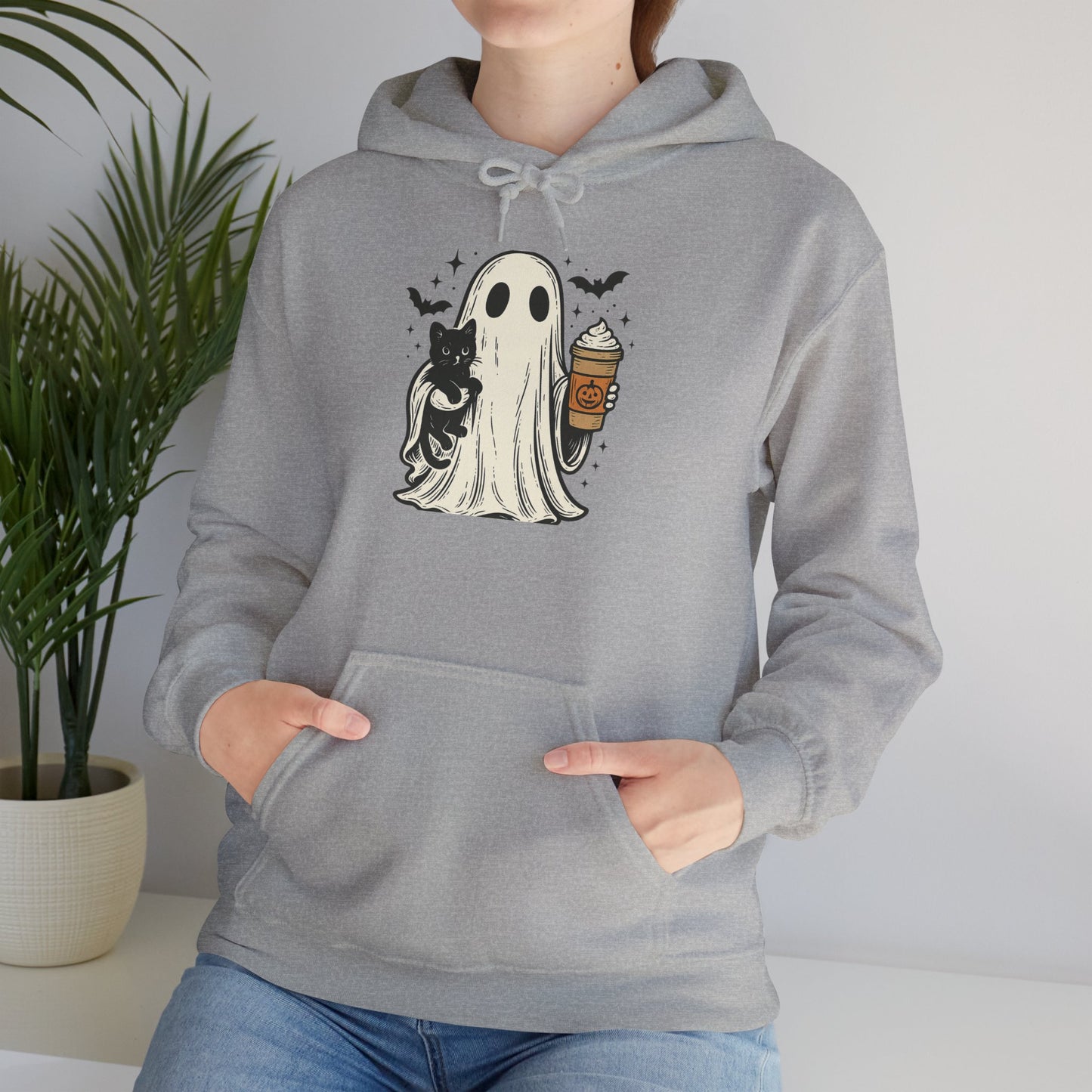 Ghost & Cat Halloween Hoodie, Spooky hoodie , Unisex Cozy Pullover, Fall Wardrobe Essential, Perfect for Halloween Celebrations, [...]
