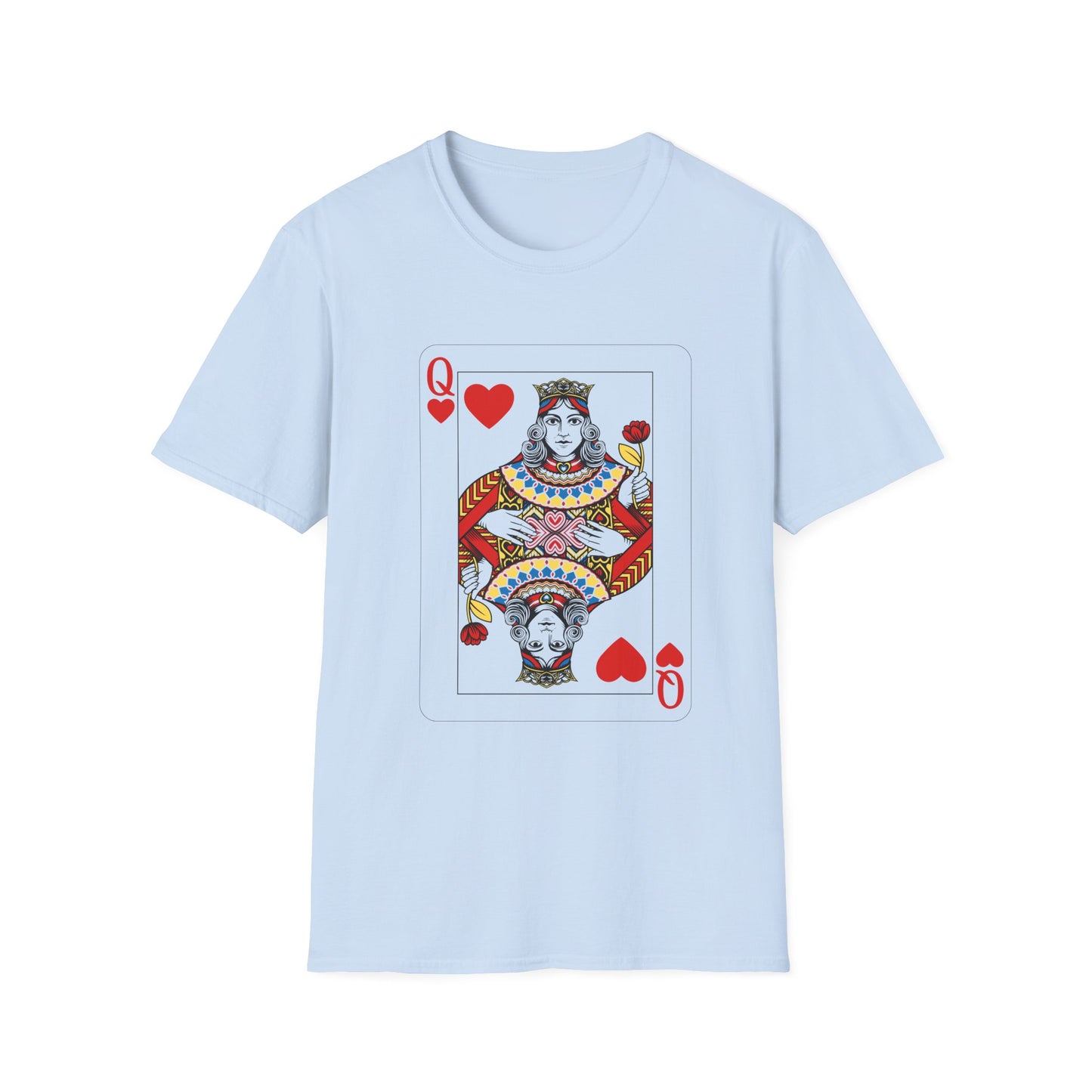 Valentines Queen of Hearts Unisex Softstyle T-Shirt - Card Inspired Design