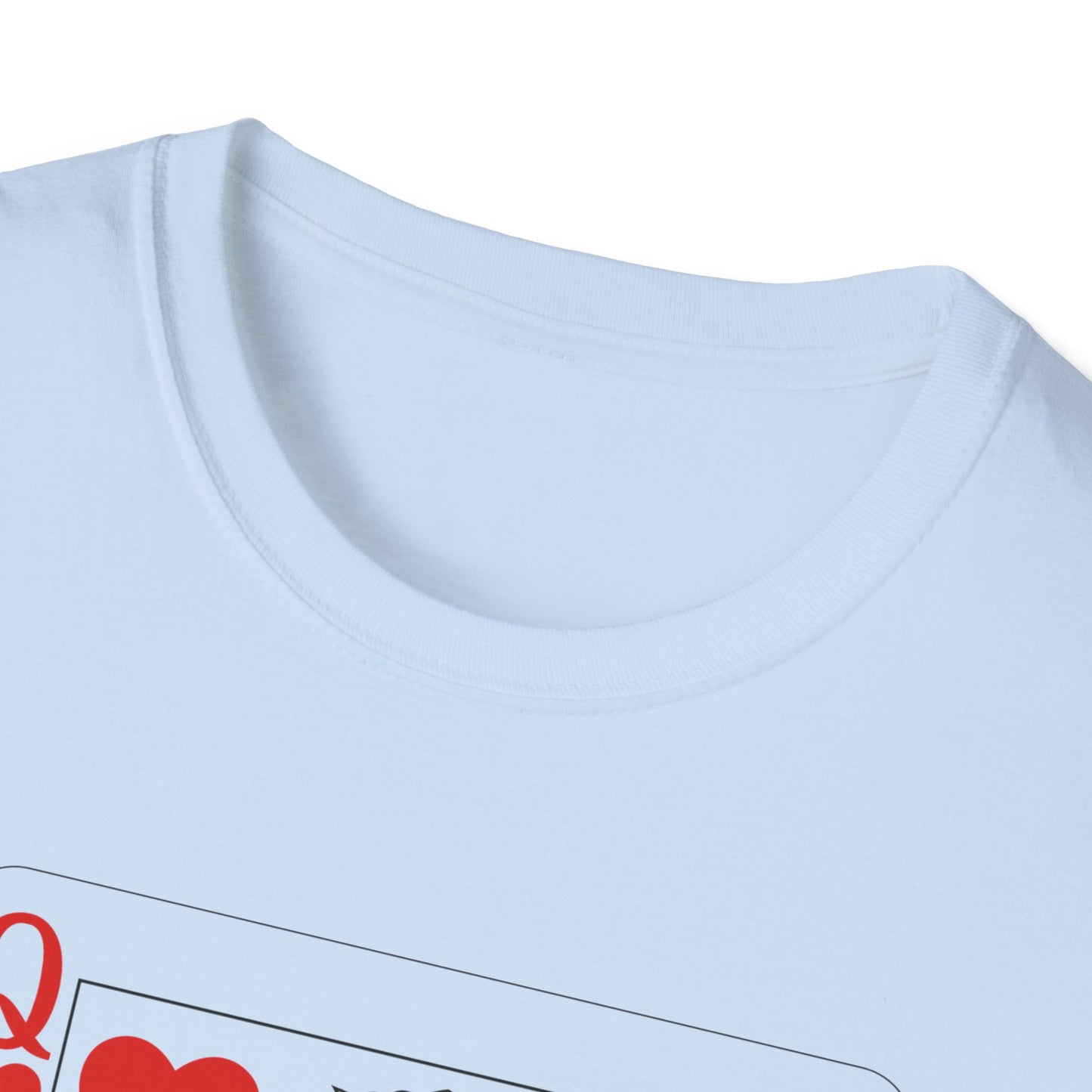 Valentines Queen of Hearts Unisex Softstyle T-Shirt - Card Inspired Design