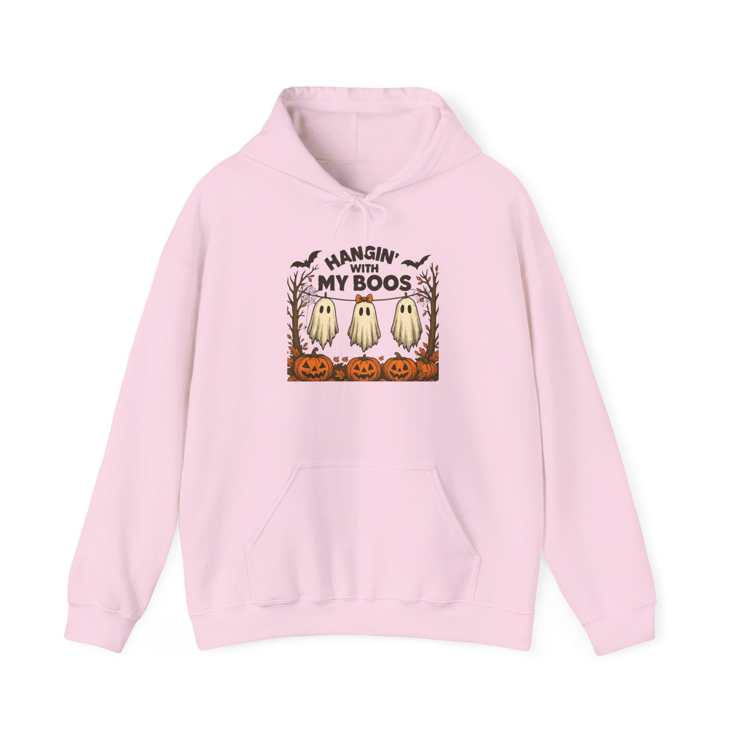 Halloween Ghost Hoodie, Cozy Autumn Apparel, Unisex Hoodie, Spooky Season Gift, Halloween Fun Wear, Hangin' with My Boos