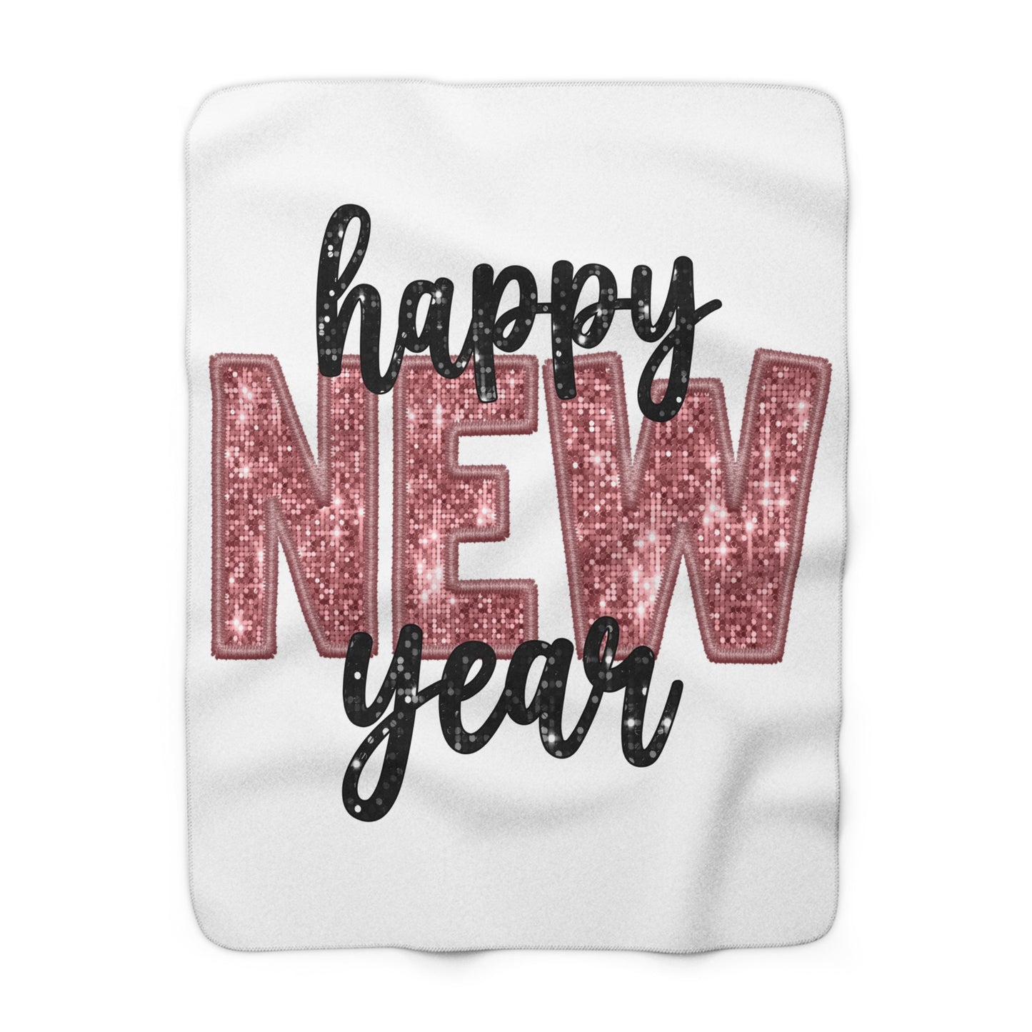 New Year Sherpa Fleece Blanket