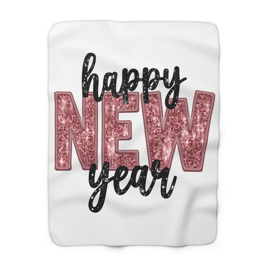 New Year Sherpa Fleece Blanket