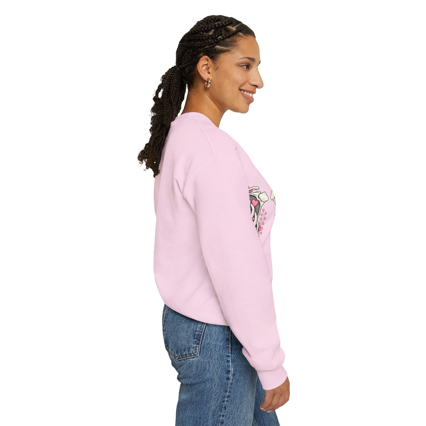 Ribcage Blossom Sweatshirt — Floral Skeleton Chest Graphic