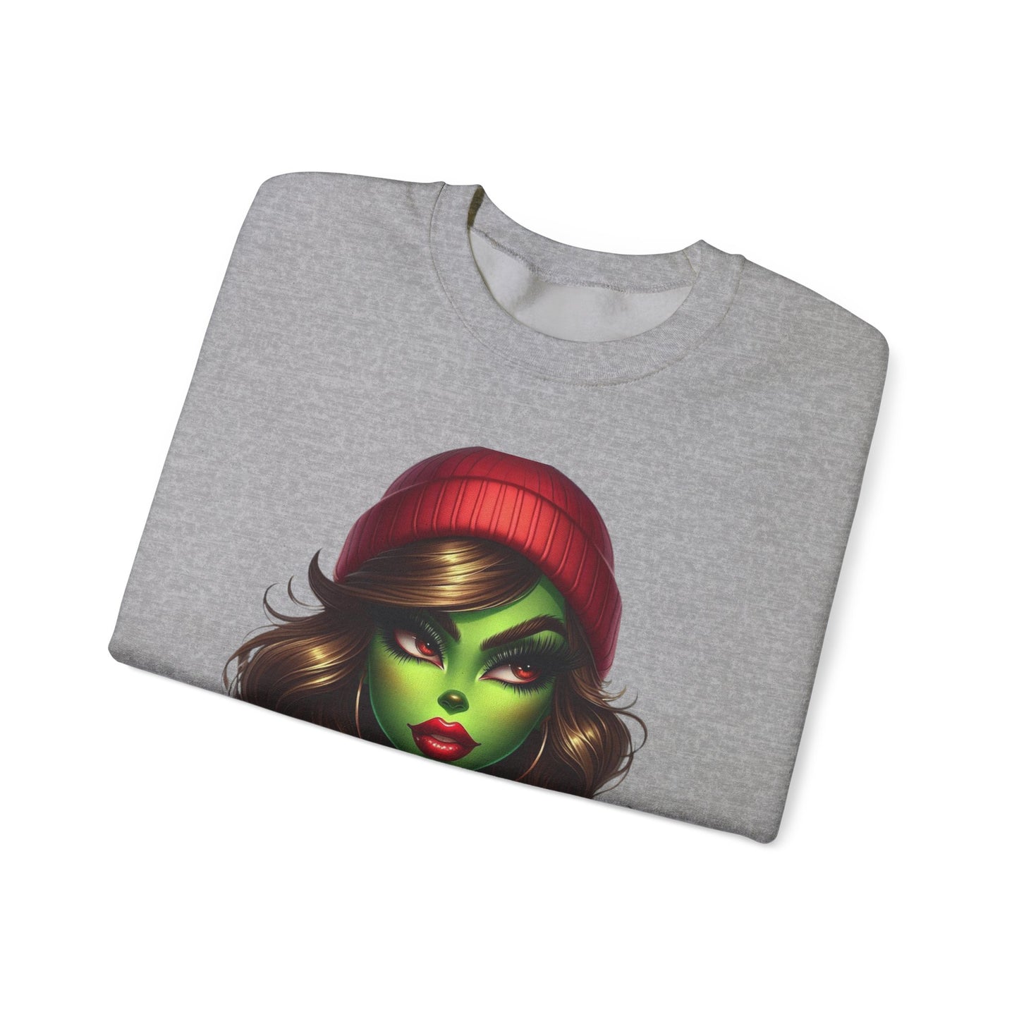 Witchy Green Girl Sweatshirt — Gothic Halloween Crewneck
