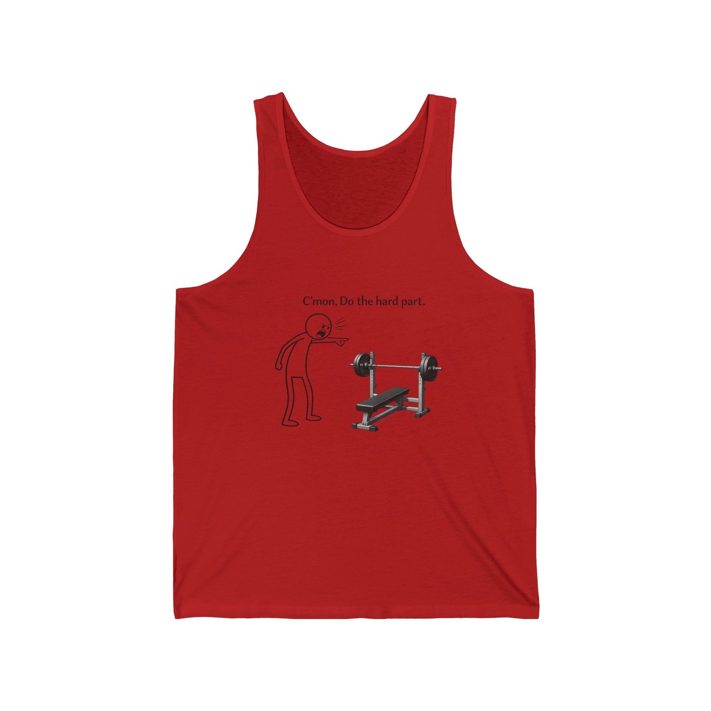 Tank Top — Funny Gym Cartoon 'C’mon, Do the hard part.' Workout Motivation