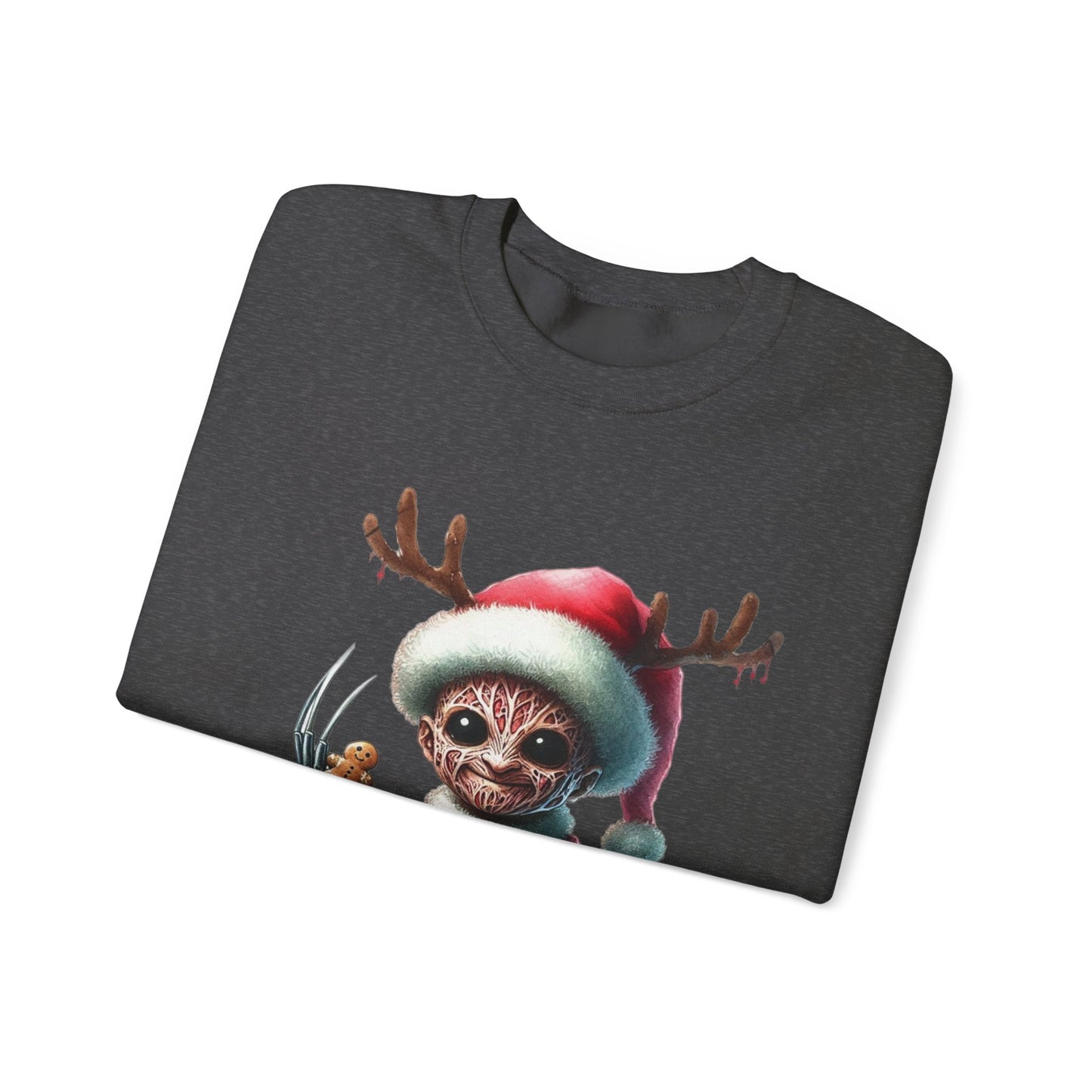 Christmas Cat Elf Sweatshirt — Cute Santa Kitten with Antlers Holiday Crewneck