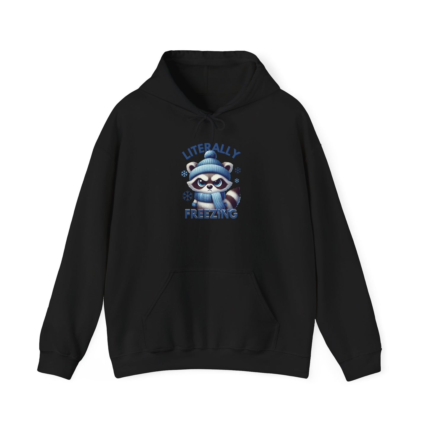 Chilly Raccoon Hoodie, Cozy Gift for Winter, Funny Hooded Hoodie, Cute Animal Apparel, Holiday Essentials