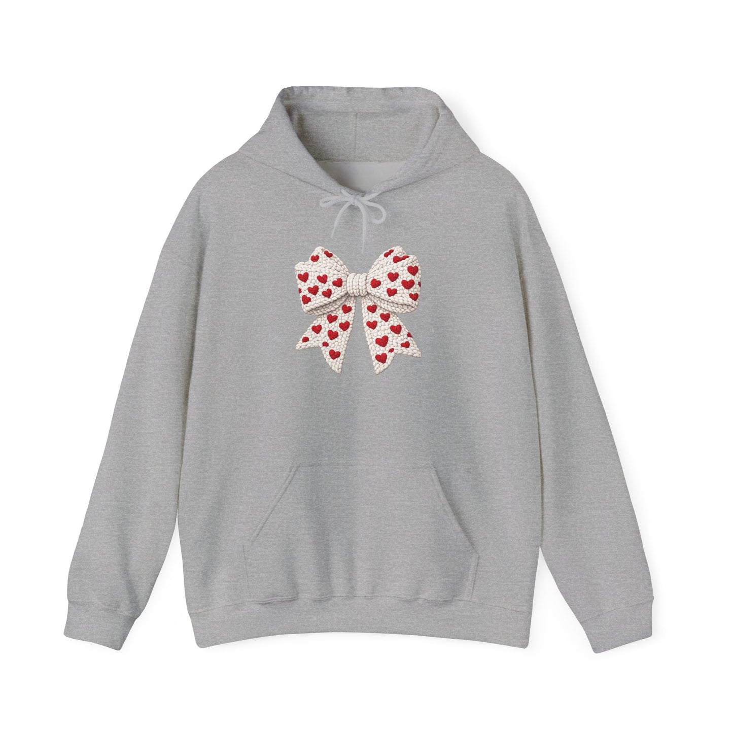 Valentine Heart Bow Hoodie — Cute Red Heart Ribbon Pullover