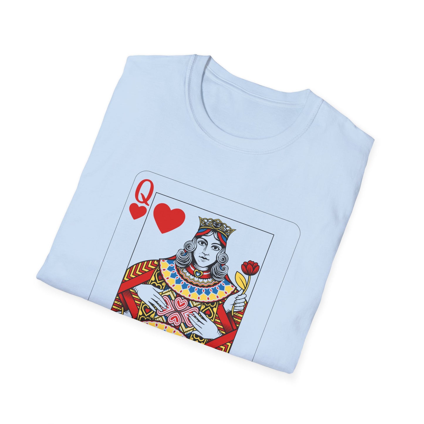 Valentines Queen of Hearts Unisex Softstyle T-Shirt - Card Inspired Design