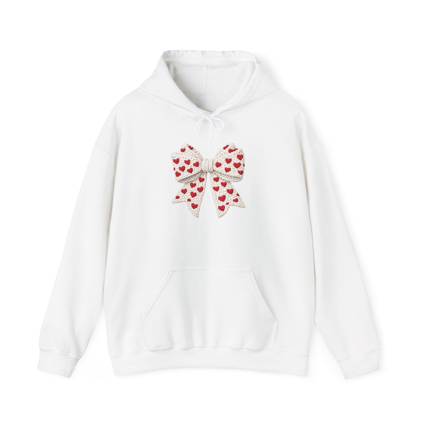 Valentine Heart Bow Hoodie — Cute Red Heart Ribbon Pullover