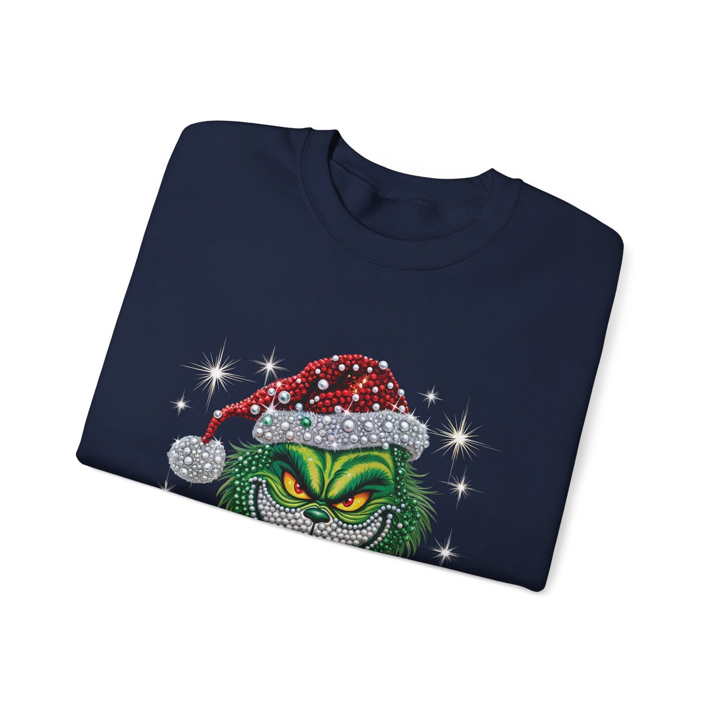 Grinchy Holiday Sweatshirt — Vintage Grinch Santa Crewneck
