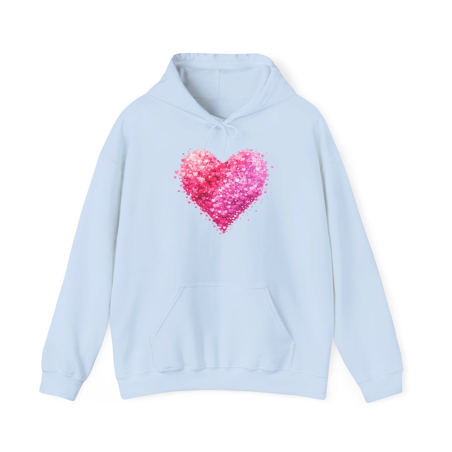 Cupid Skeleton Hoodie — Gothic Valentine Skeleton with Pink Hearts Pullover
