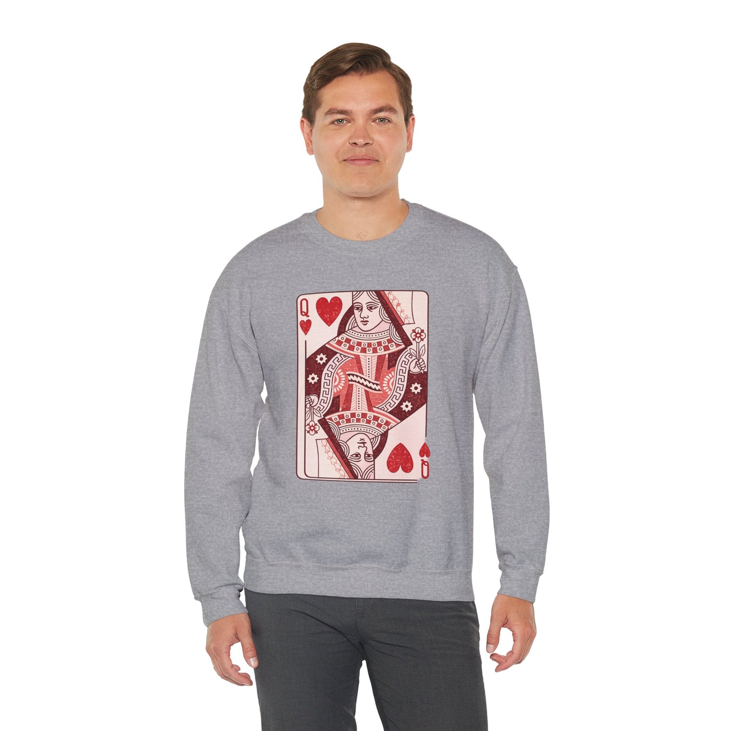 Queen of Hearts Crewneck Sweatshirt – Playing Card Graphic