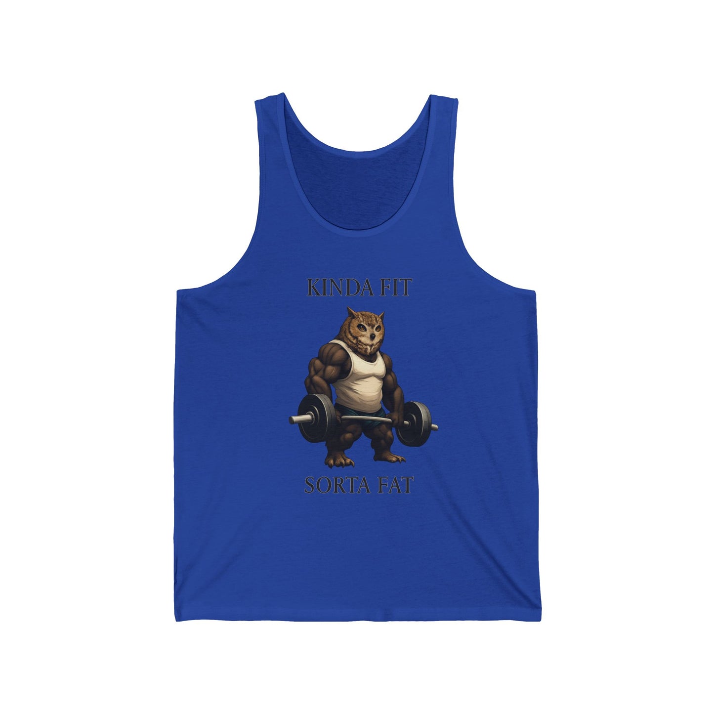 Funny Bear Weightlifting Tank Top — "Kinda Fit, Sorta Fat" Gym Tank