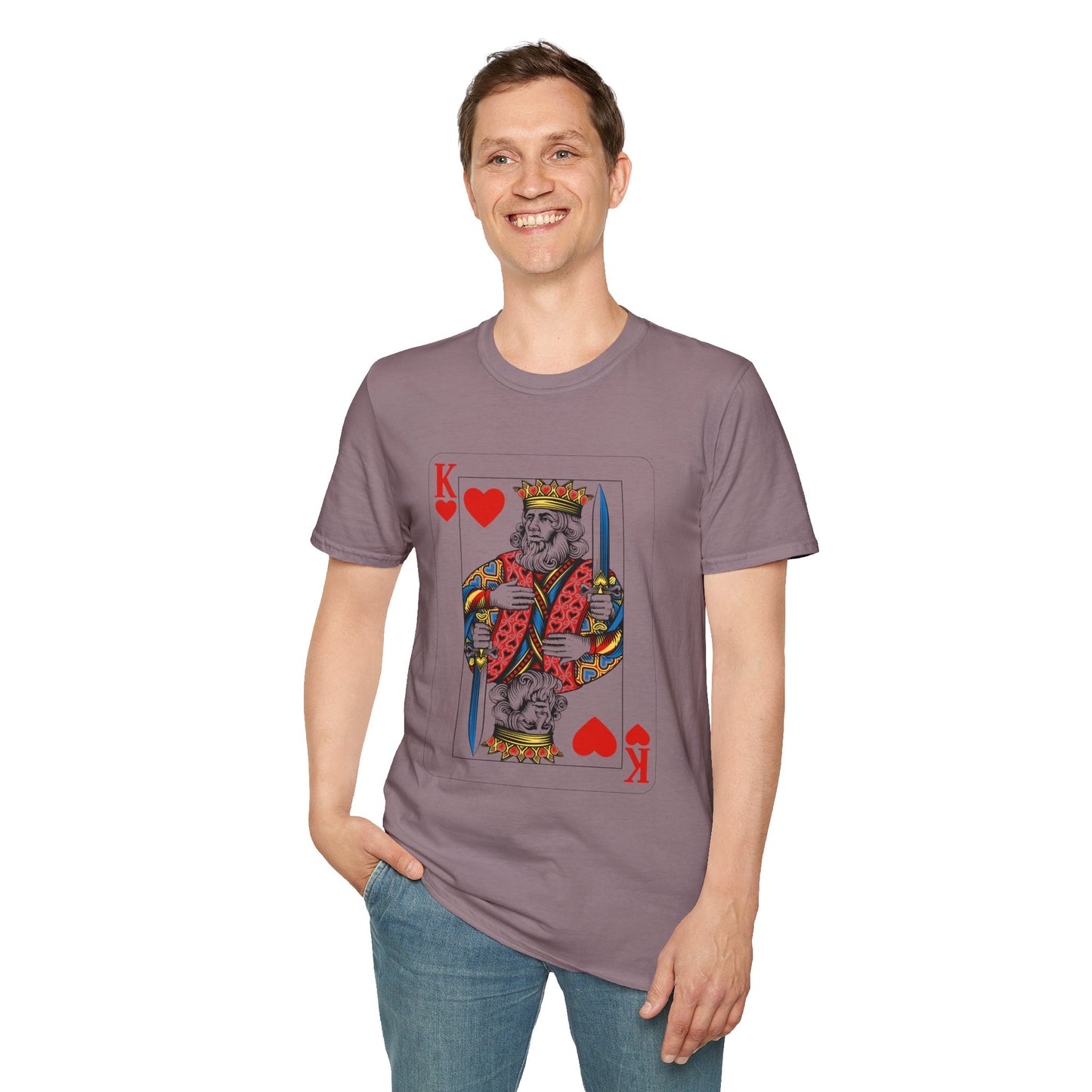 Valentines King of Hearts Unisex T-Shirt - Playful Card Design for Game Night