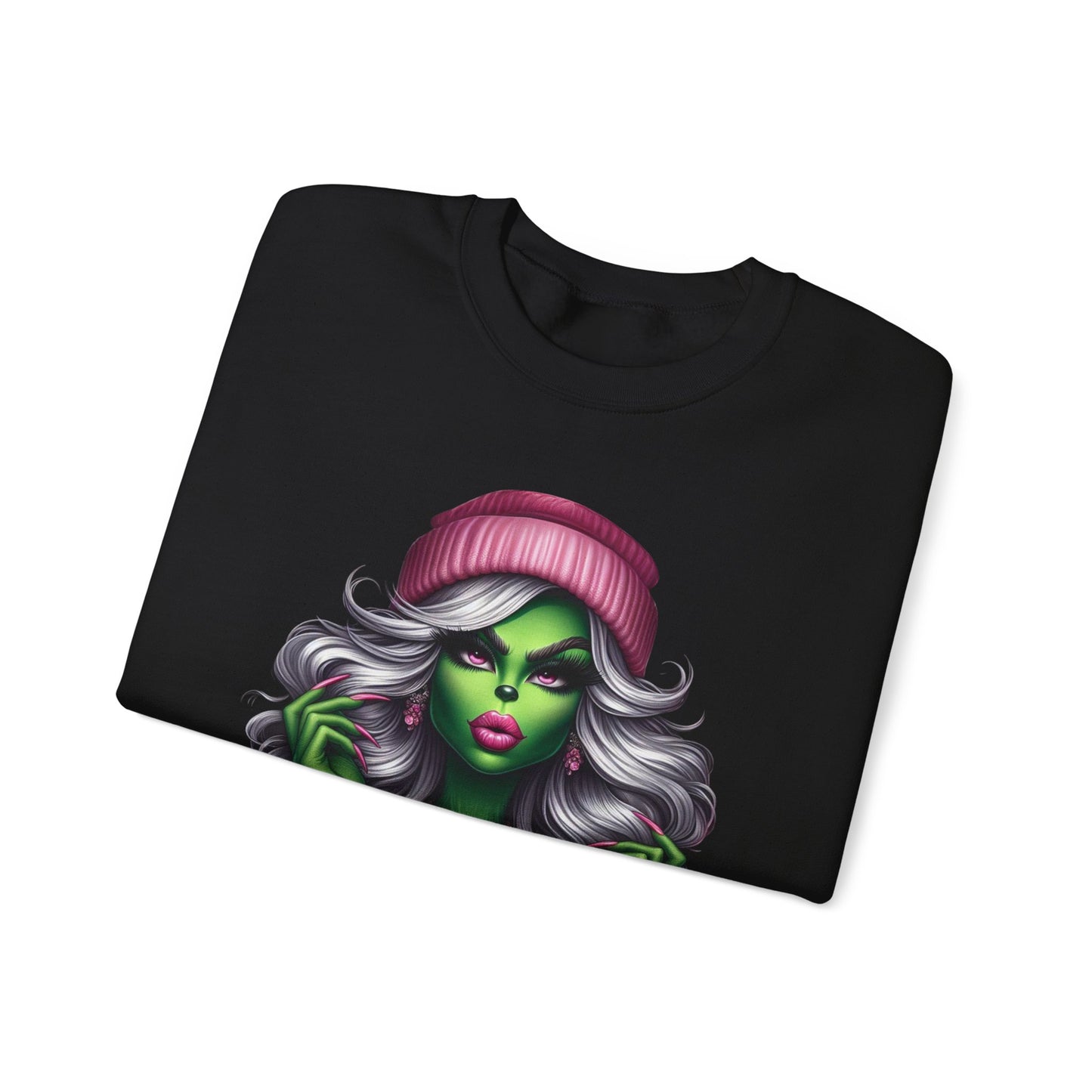Witchy Glam Crewneck Sweatshirt – Green Glamour Girl Design
