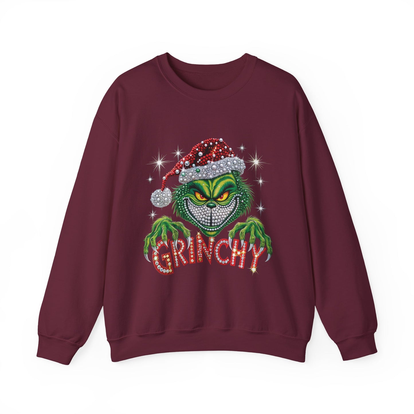 Grinchy Holiday Sweatshirt — Vintage Grinch Santa Crewneck
