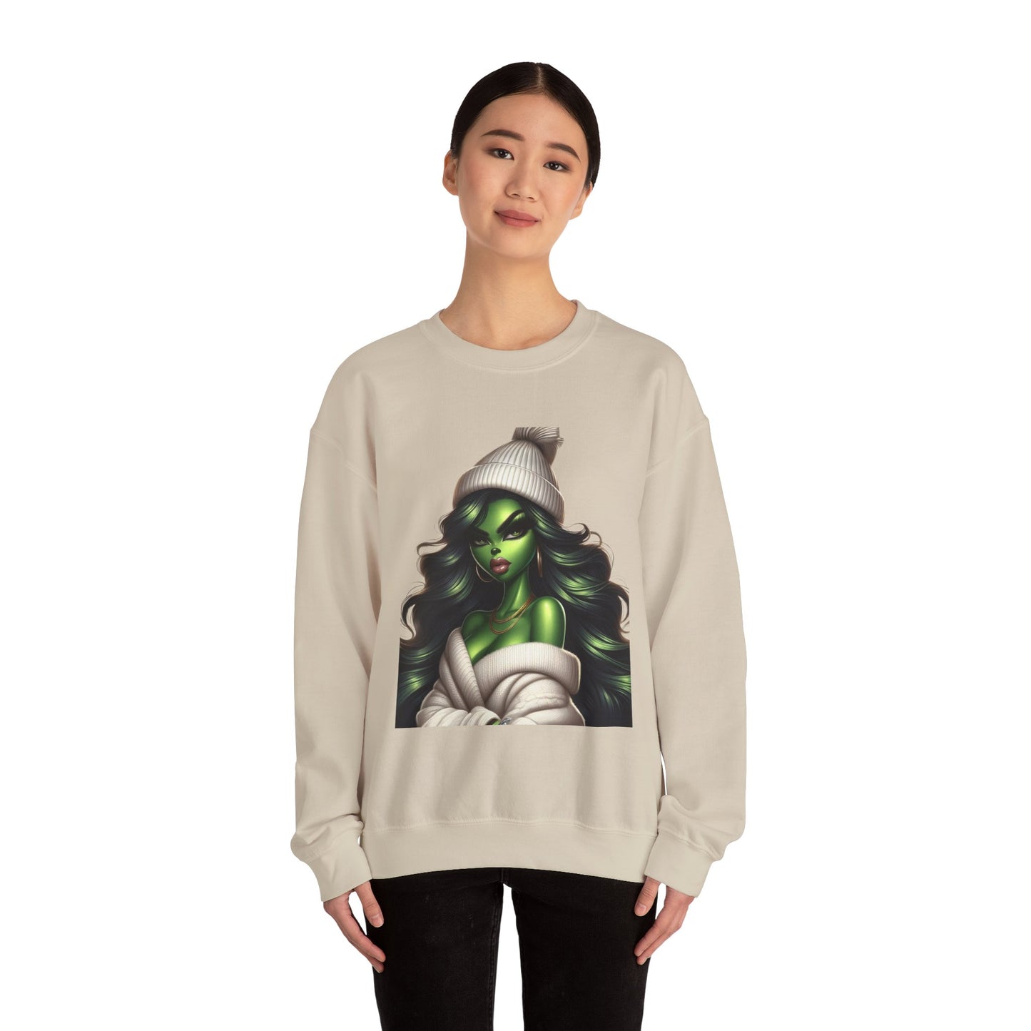 Green Witch Portrait Crewneck Sweatshirt