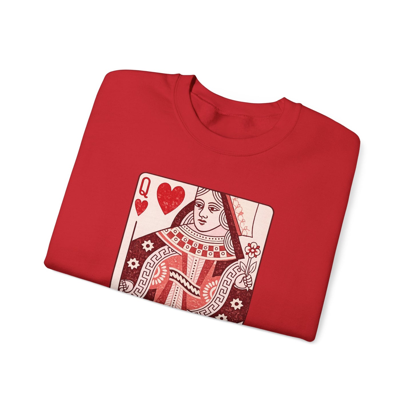 Queen of Hearts Crewneck Sweatshirt – Playing Card Graphic