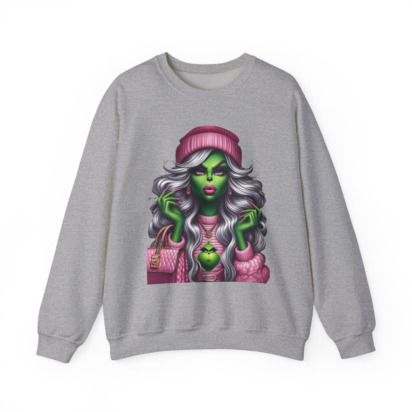 Witchy Glam Crewneck Sweatshirt – Green Glamour Girl Design