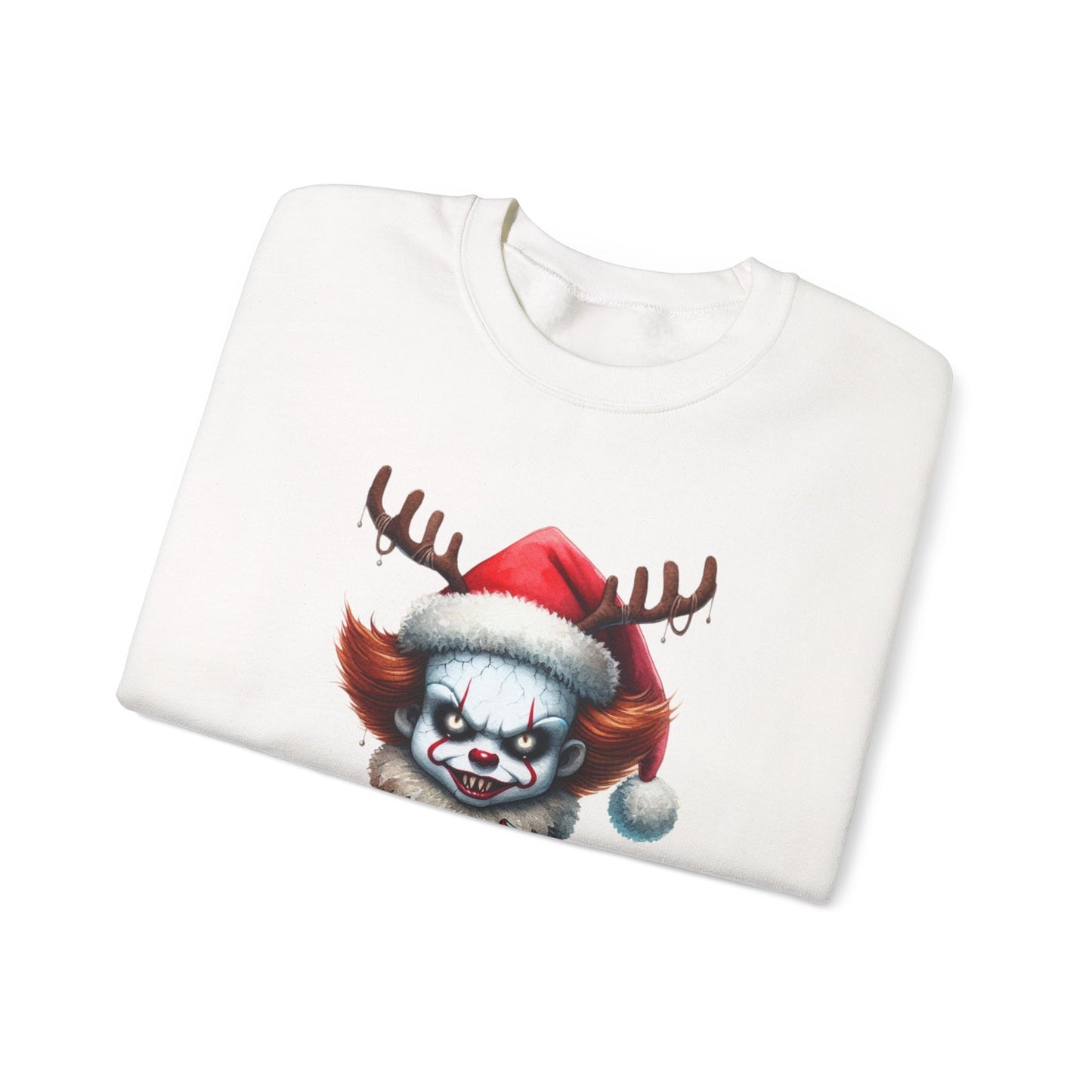 Creepy Clown Reindeer Christmas Sweatshirt