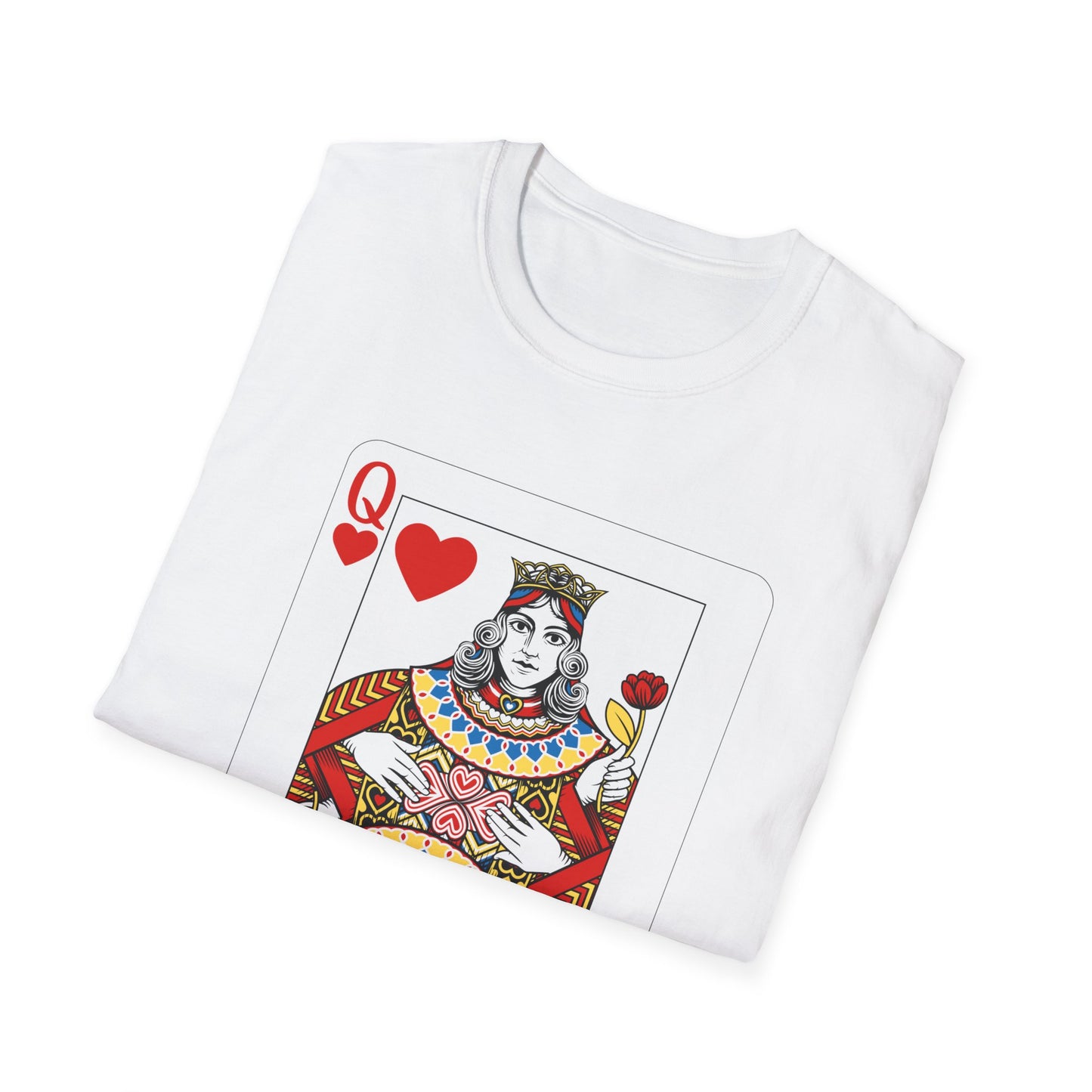 Valentines Queen of Hearts Unisex Softstyle T-Shirt - Card Inspired Design