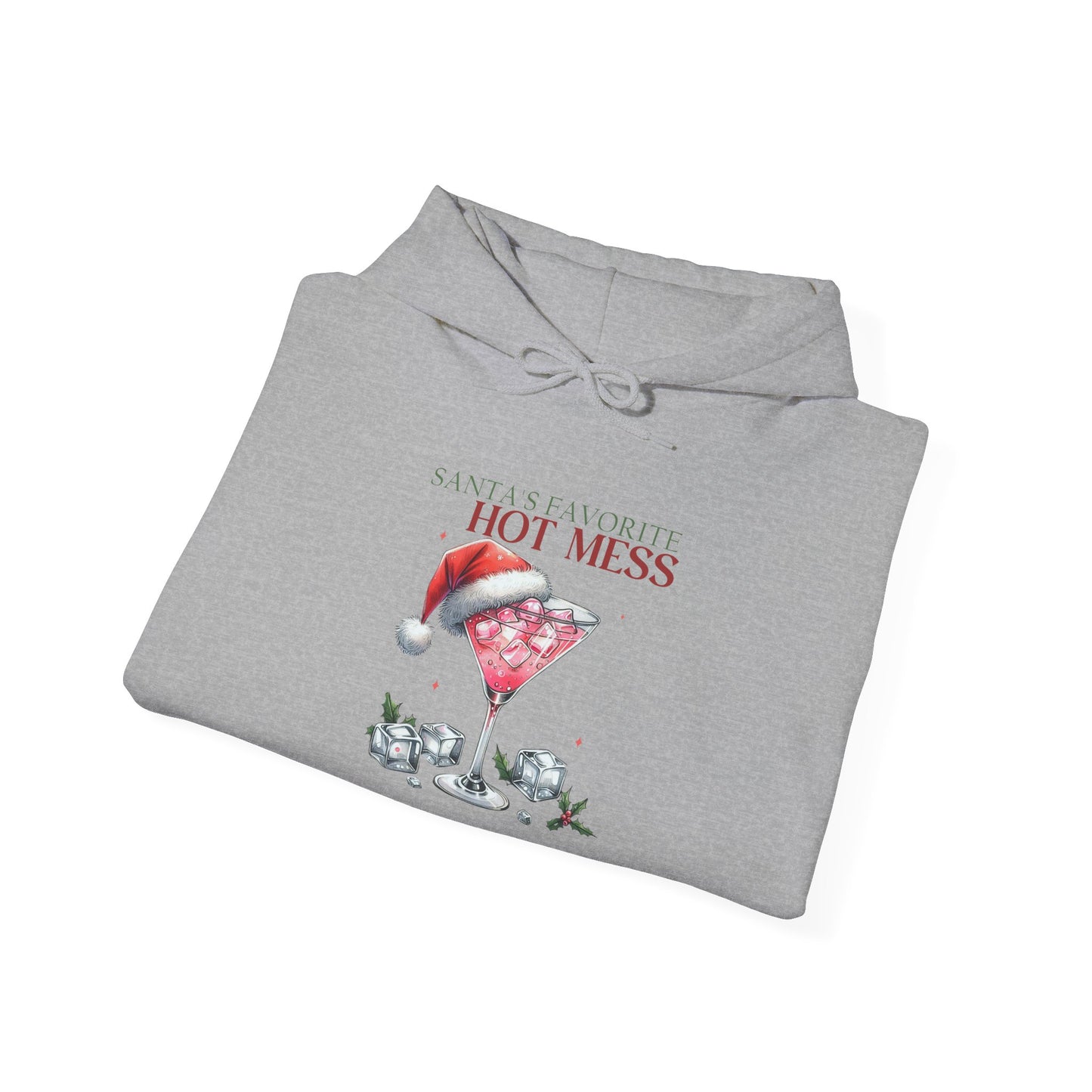 Funny Holiday Sweatshirt, Unisex Hoodie for Christmas, Hot Mess Design, Cute Gift for Friends, Cozy Winter Apparel, Festive Fashion