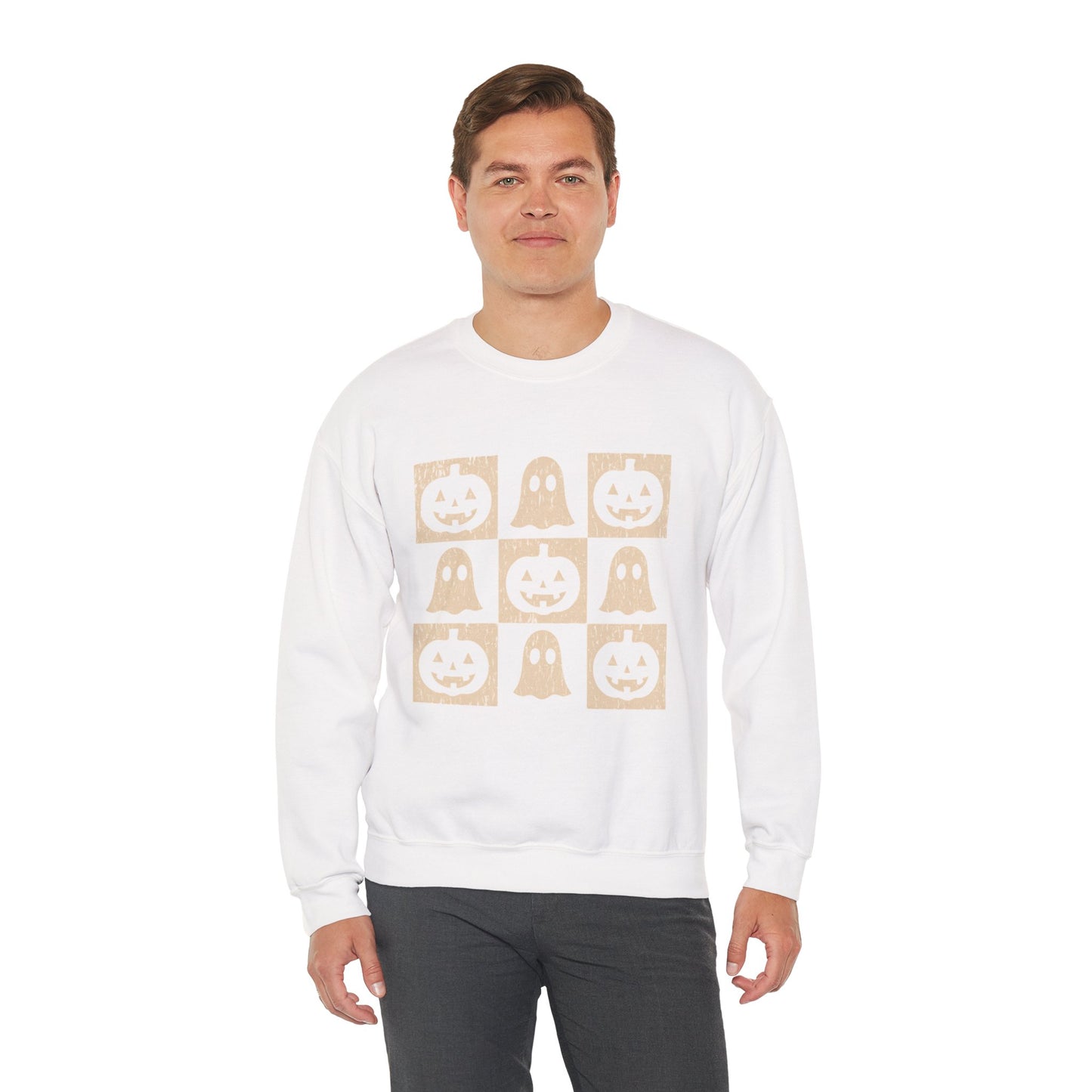 Halloween Ghosts Sweatshirt, Cozy Fall Sweater, Unisex Crewneck for Halloween, Cute Ghost Design, Perfect for Autumn Celebrations